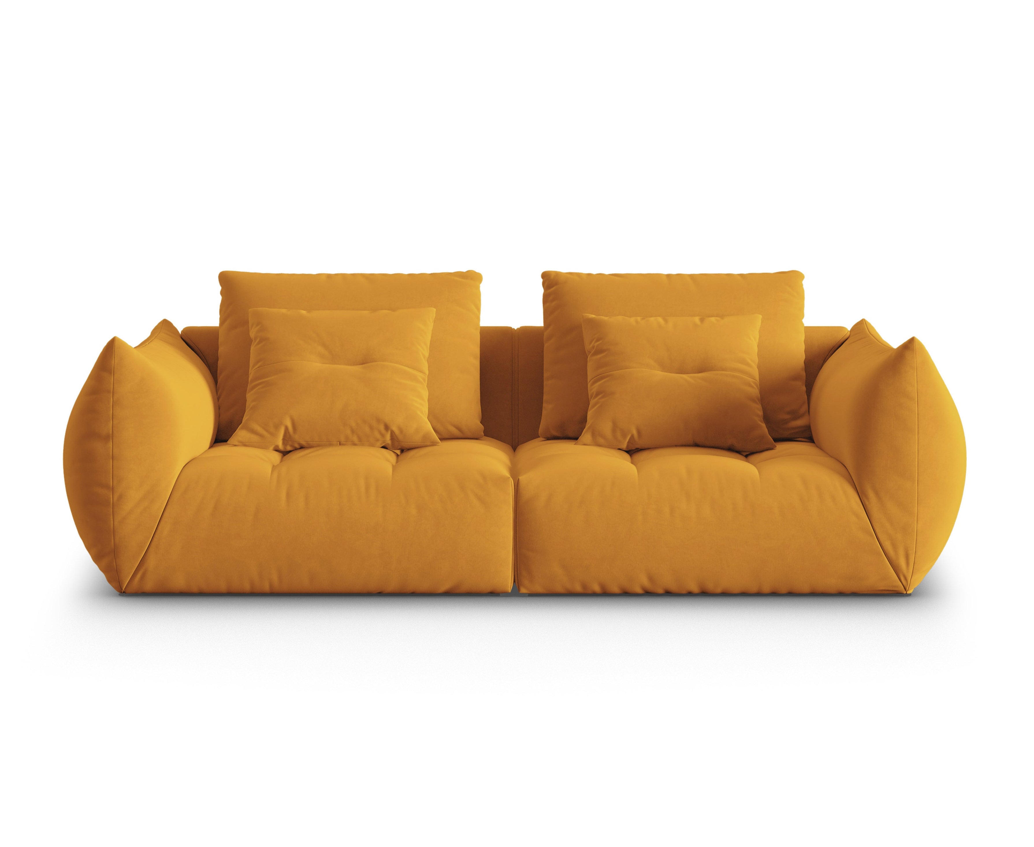 Sofa aksamitna 3-osobowa BLOOM żółty