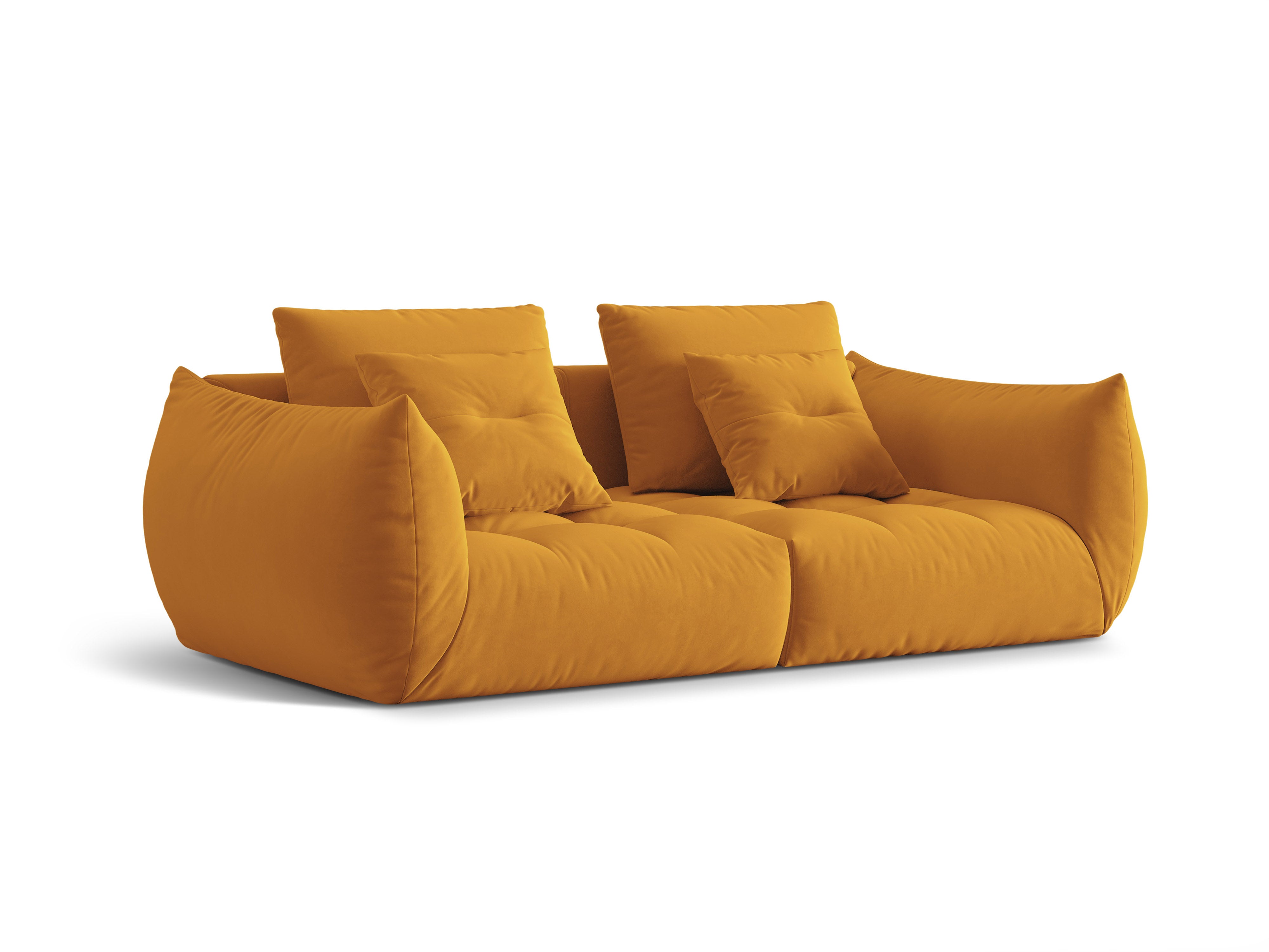 Sofa aksamitna 3-osobowa BLOOM żółty