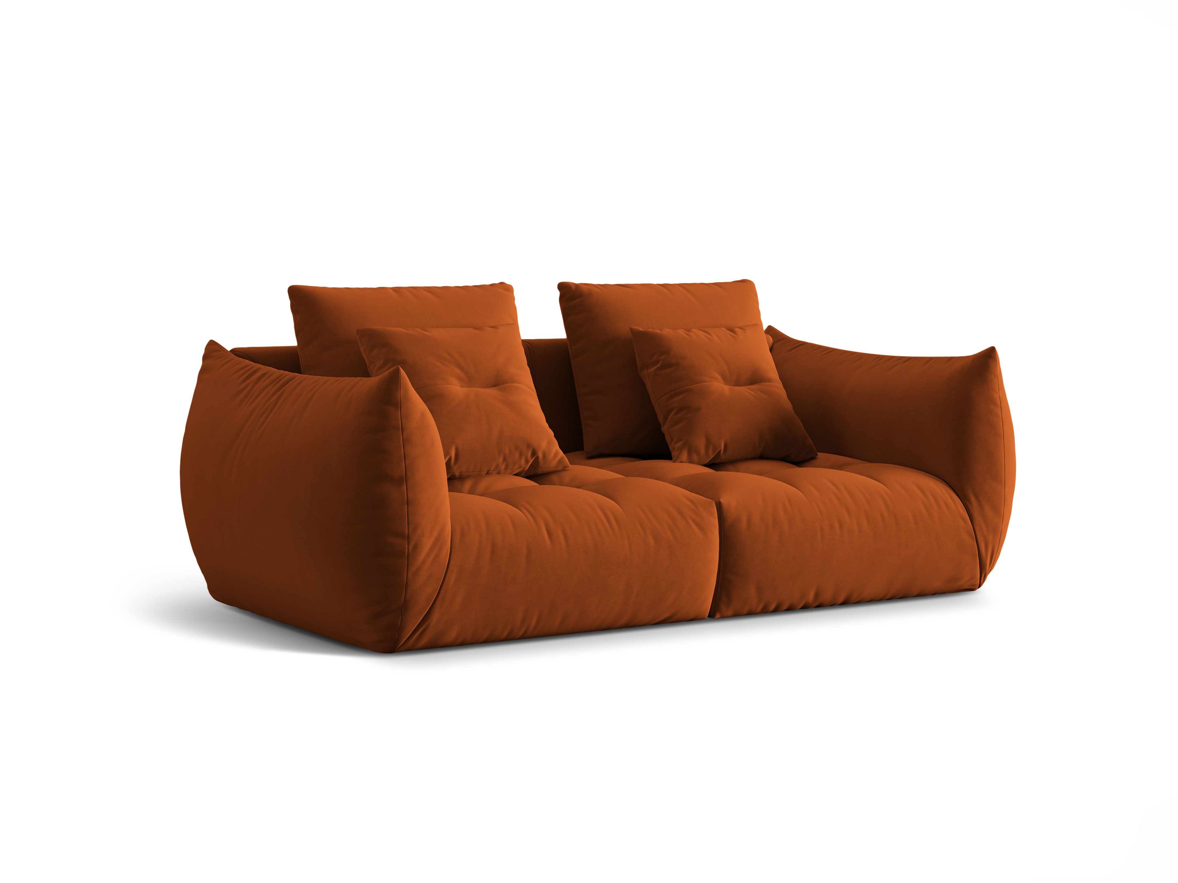 Sofa aksamitna 3-osobowa BLOOM terracotta
