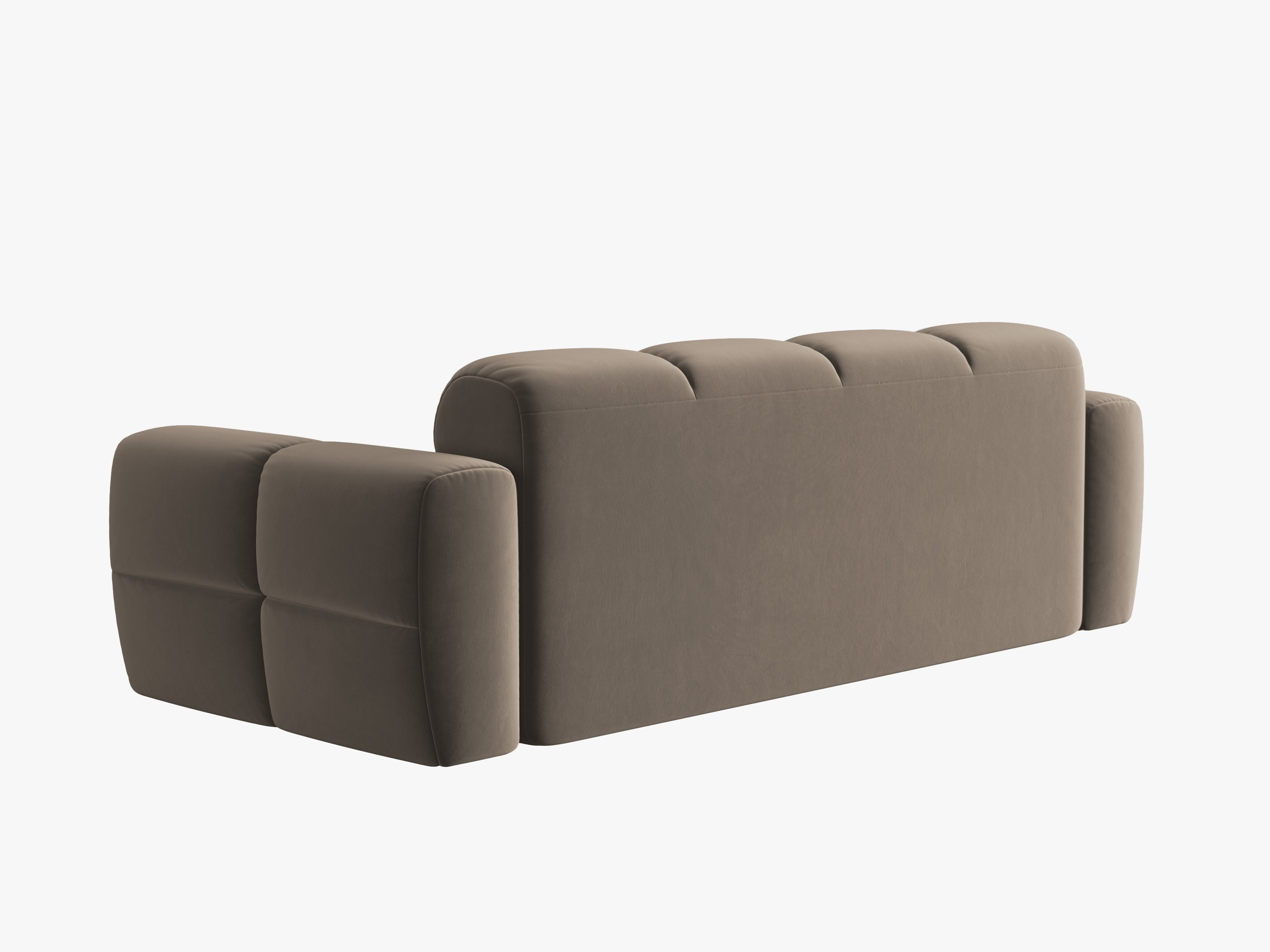 Sofa aksamitna 3-osobowa LISA jasnobrązowy