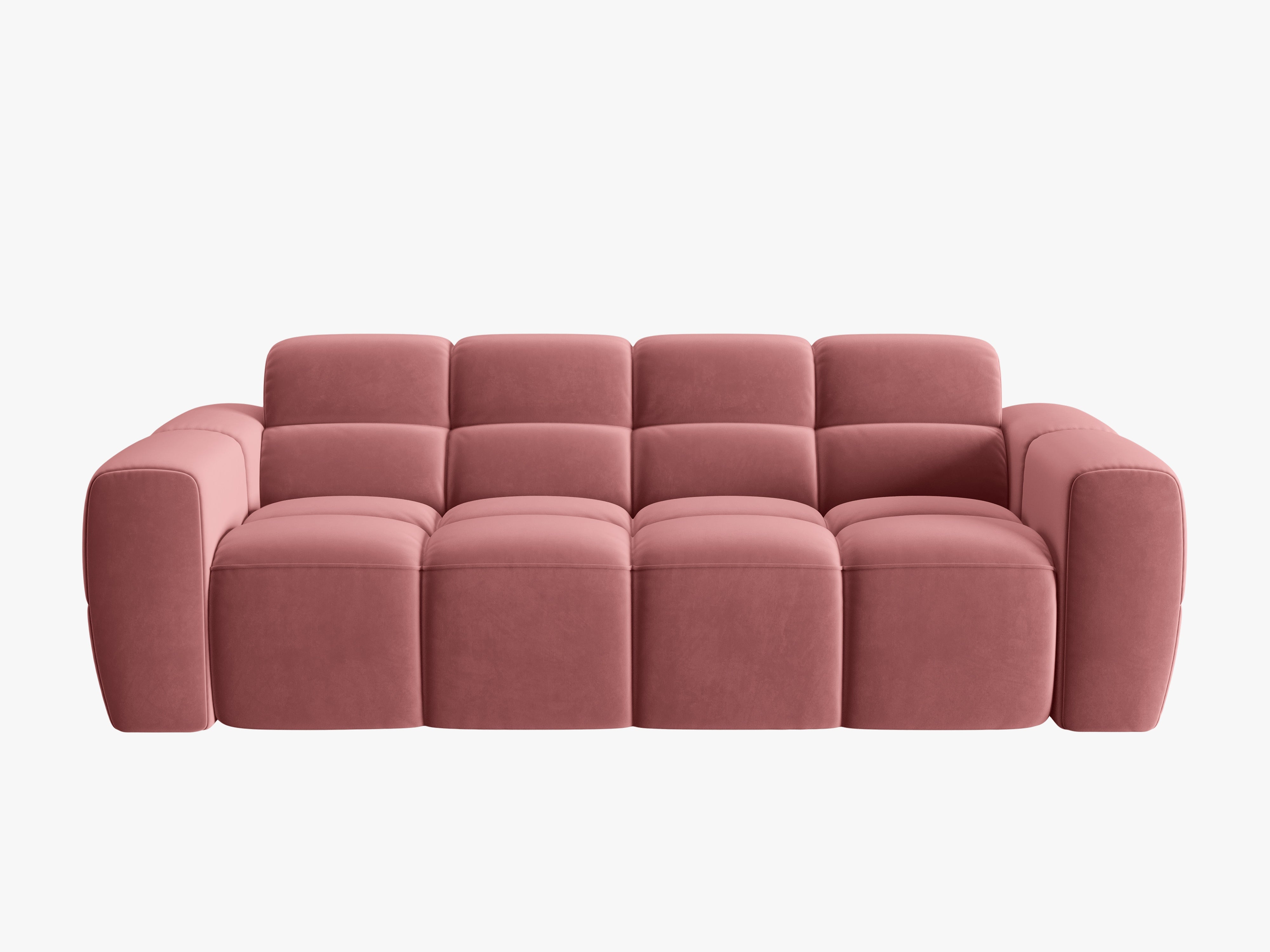LISA Pink Velvet 3-Seater Sofa