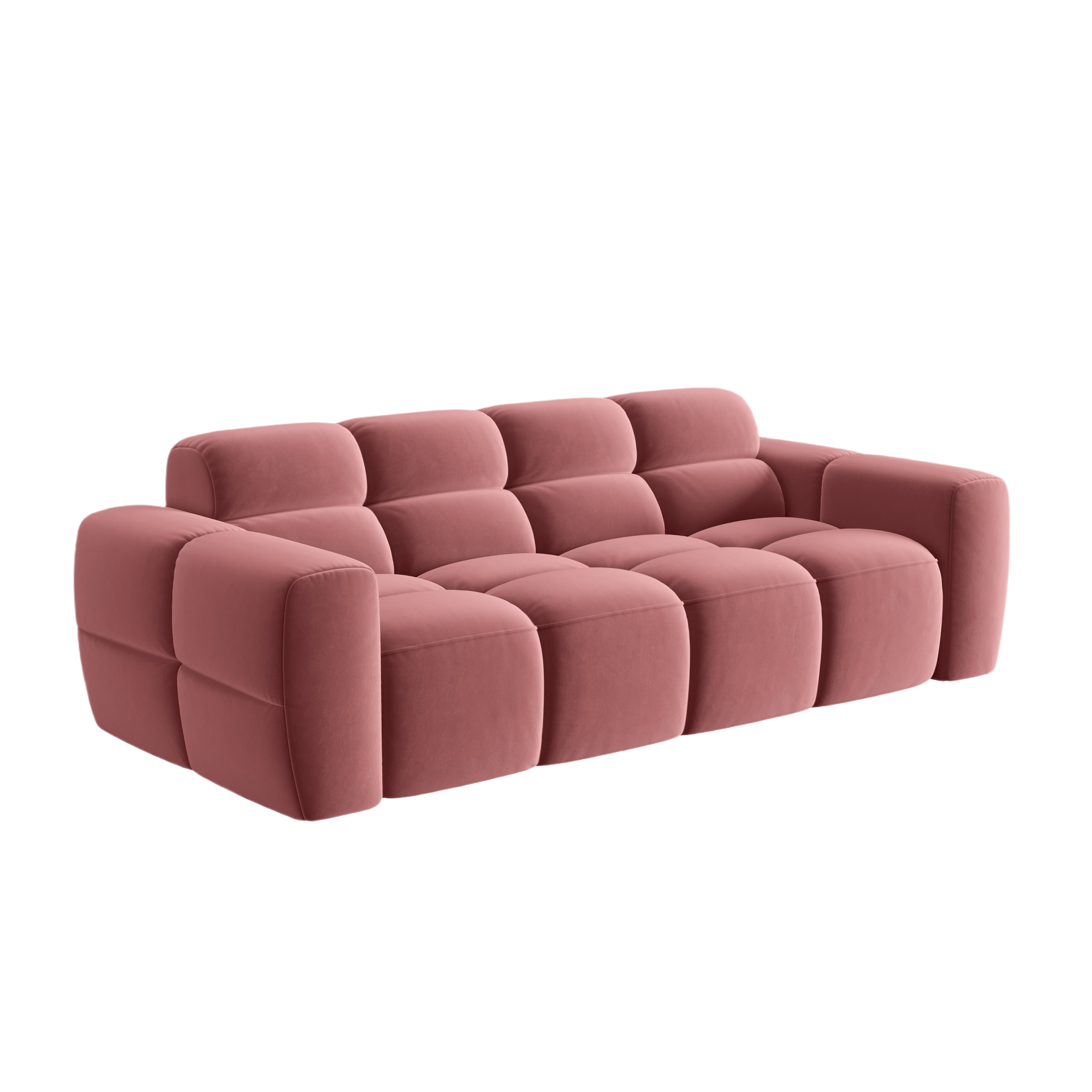 LISA Pink Velvet 3-Seater Sofa