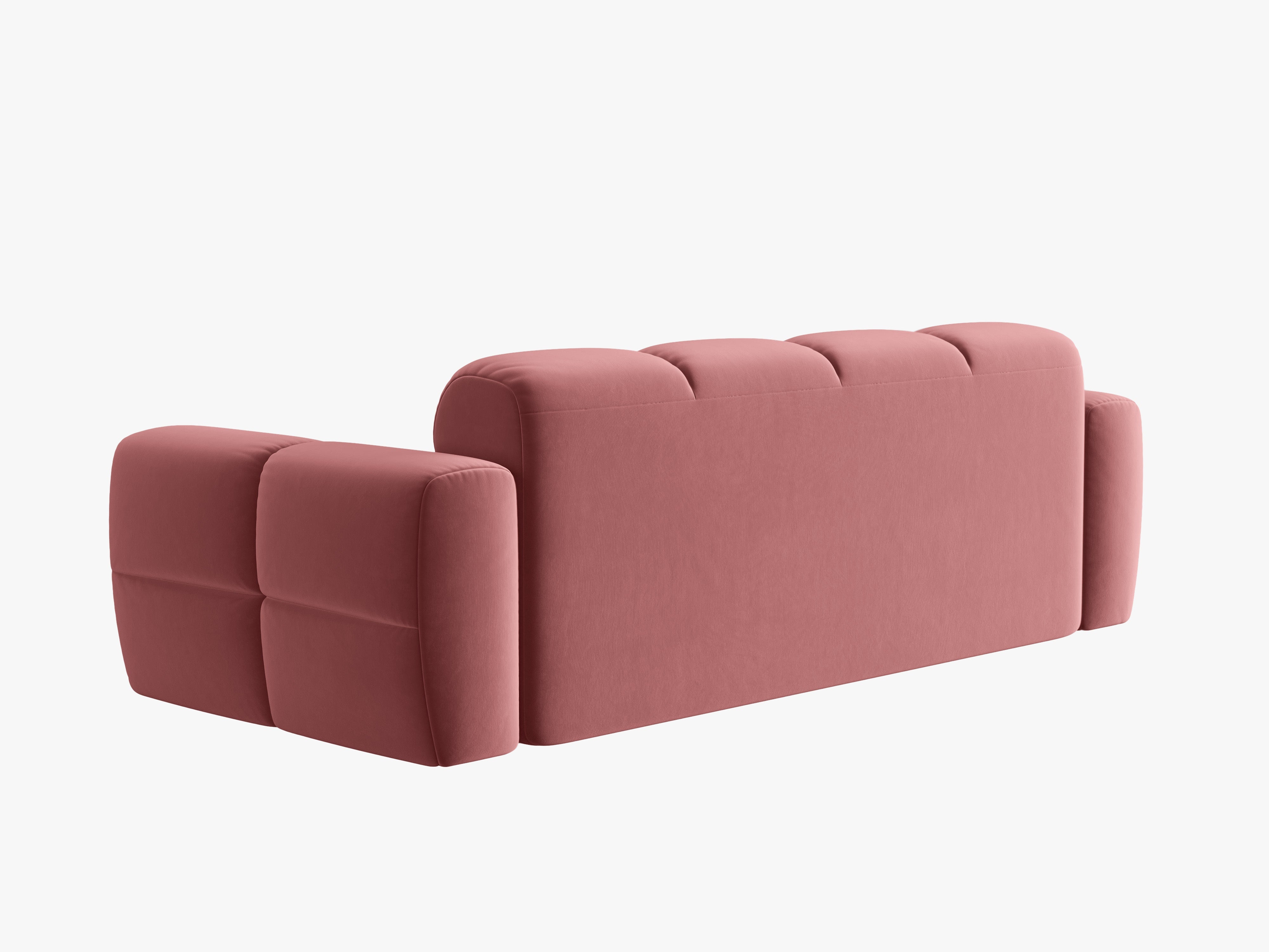 LISA Pink Velvet 3-Seater Sofa