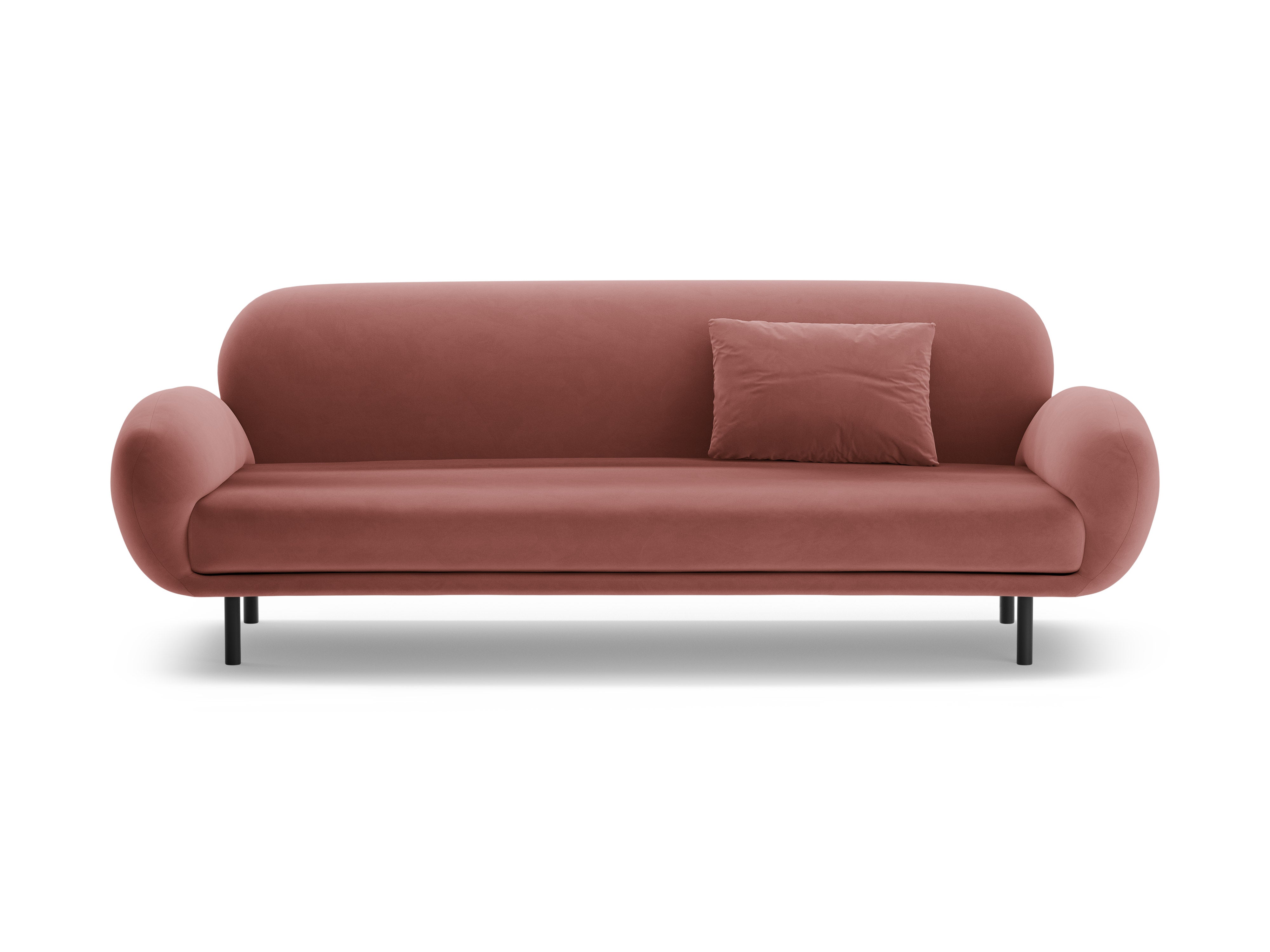Sofa aus Samt 3-sitzig POPPY schmutzig rosa