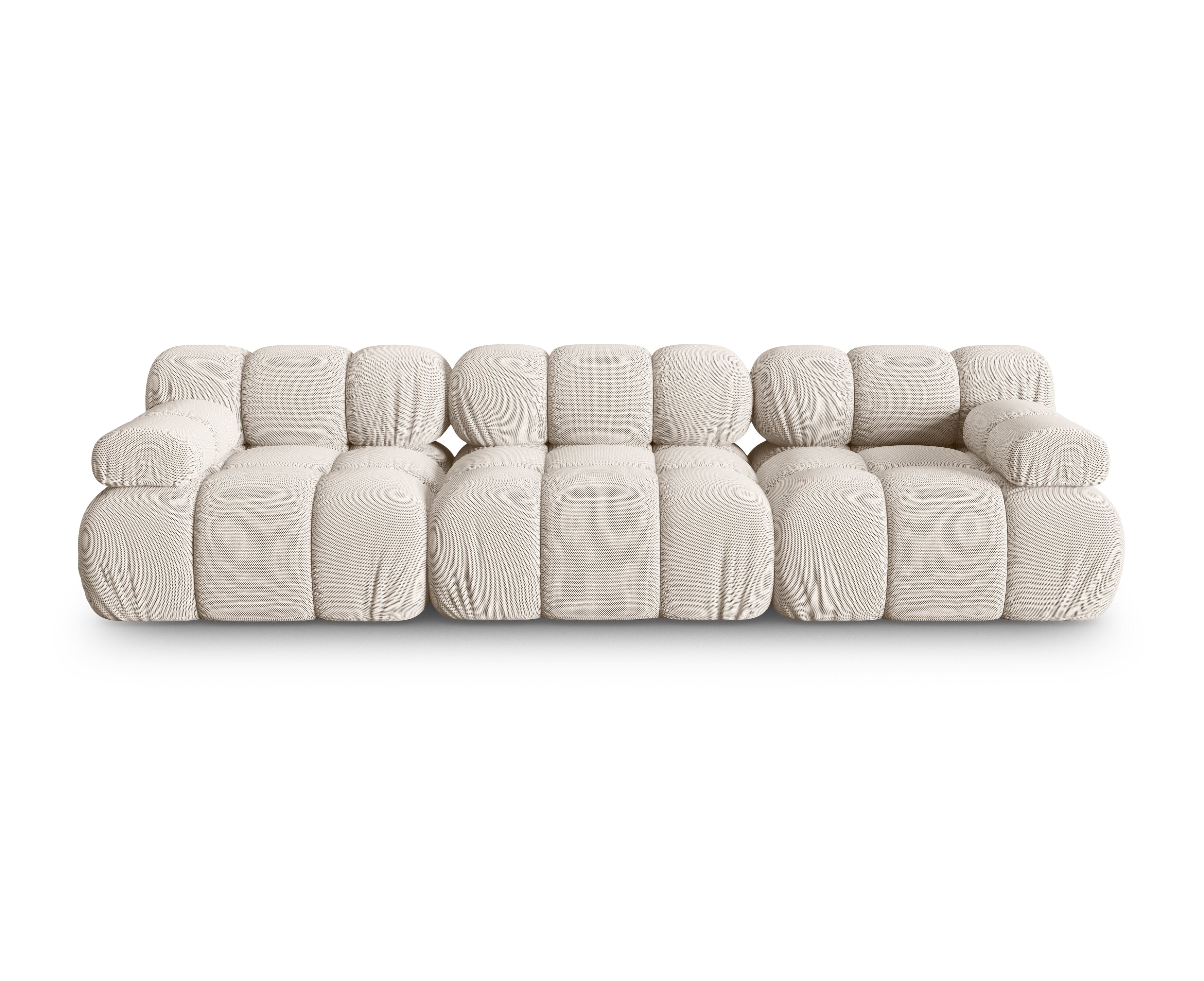 Sofa modułowa 3-osobowa BELLIS beżowa tkanina 3D