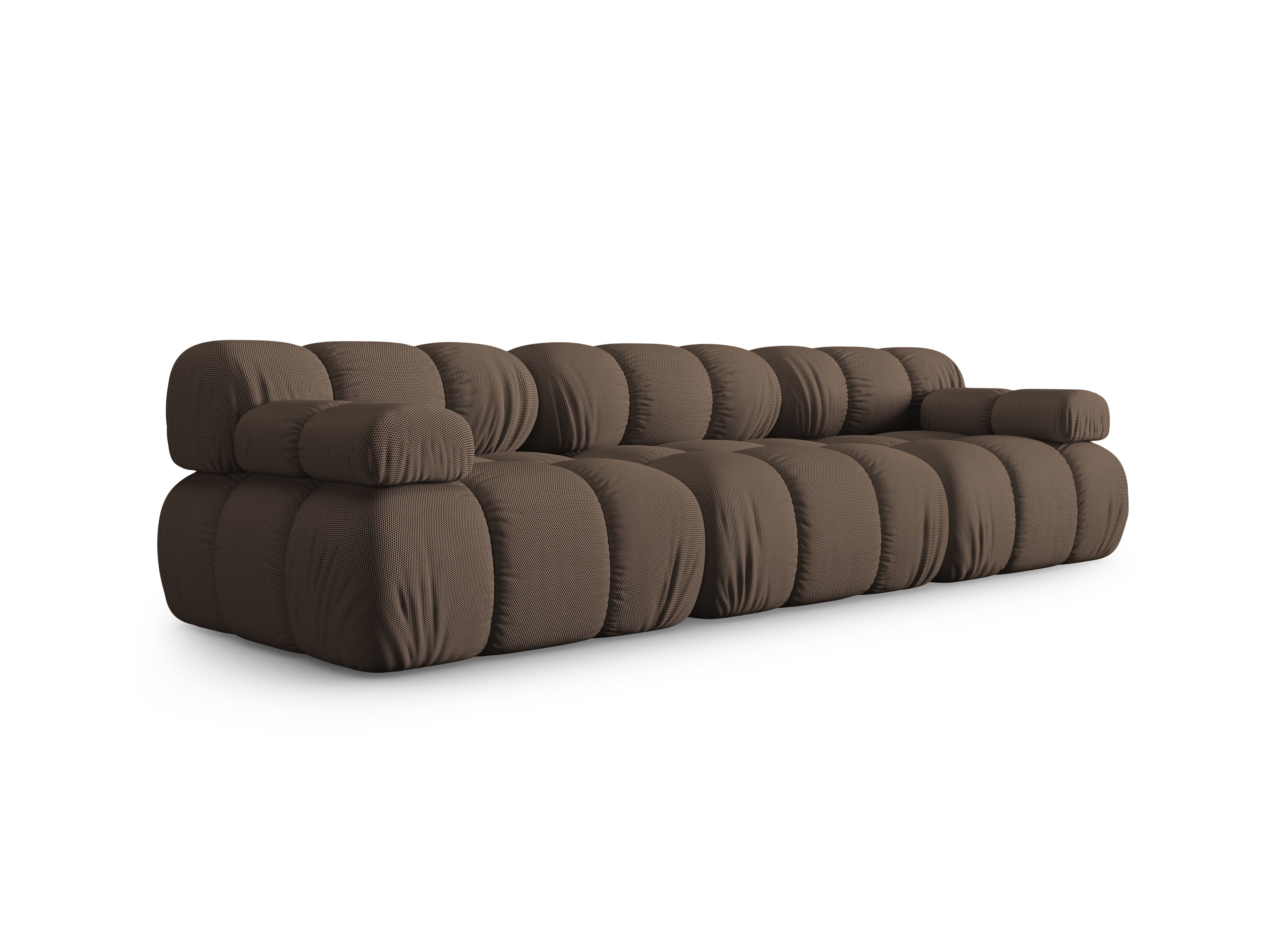 Sofa modułowa 3-osobowa BELLIS brązowa tkanina 3D