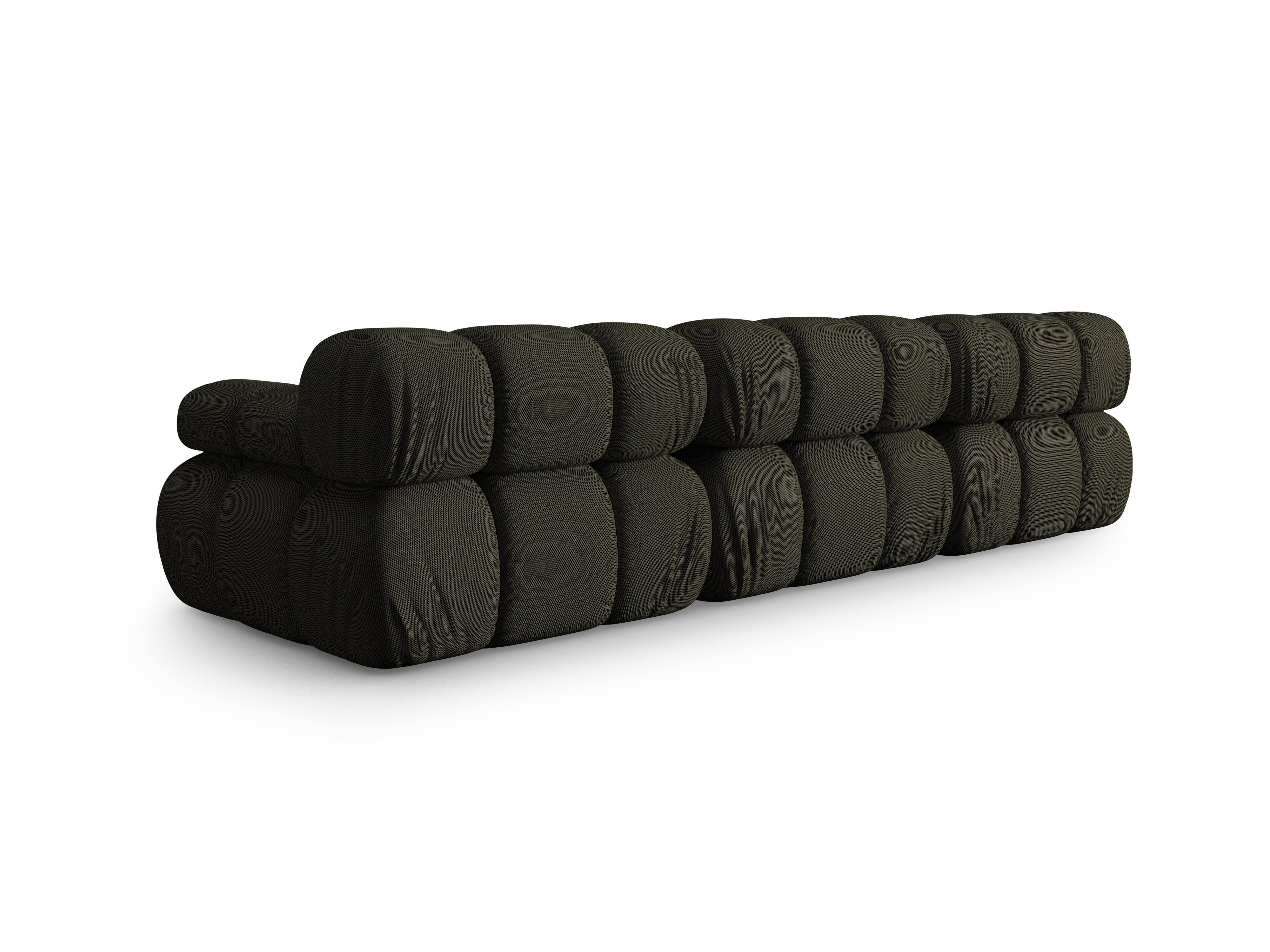 Sofa modułowa 3-osobowa BELLIS ciemnozielona tkanina 3D