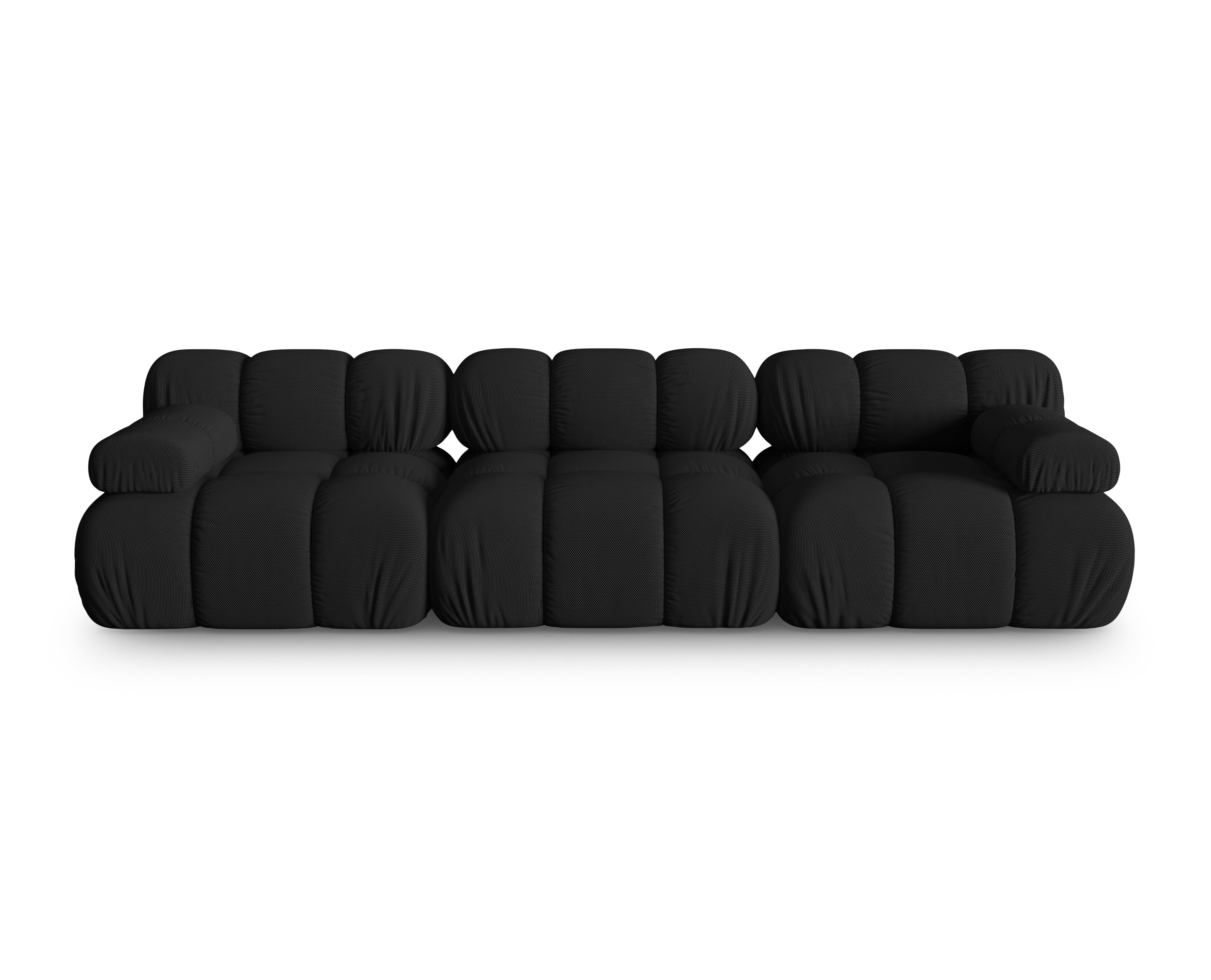 Sofa modułowa 3-osobowa BELLIS czarna tkanina 3D
