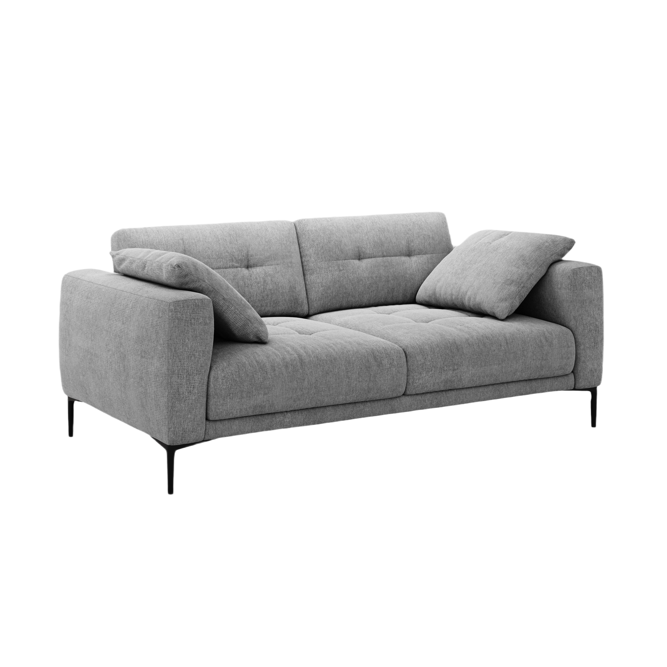BEMY gray chenille 3-seater sofa