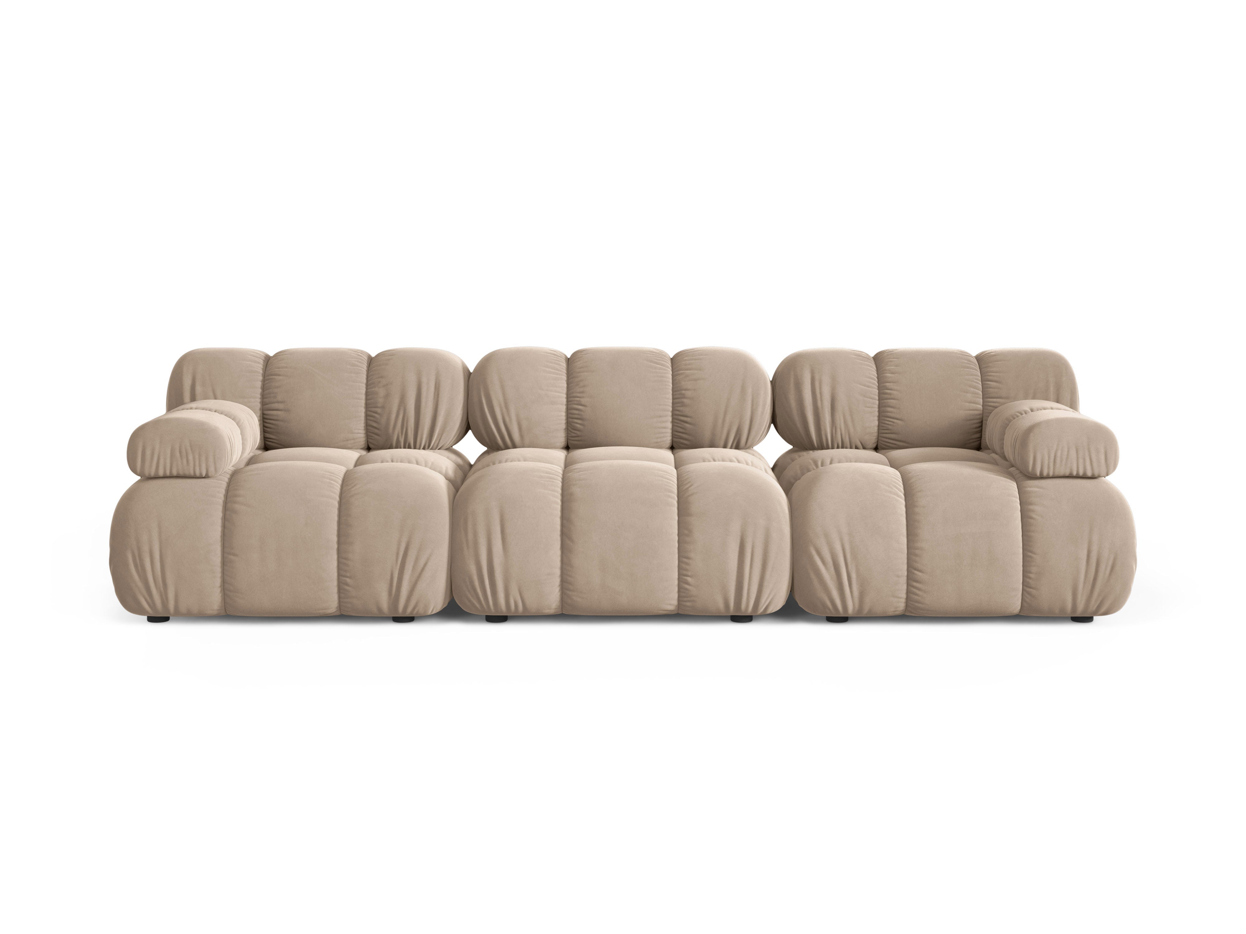 Sofa modułowa 3-osobowa BELLIS beżowy welur