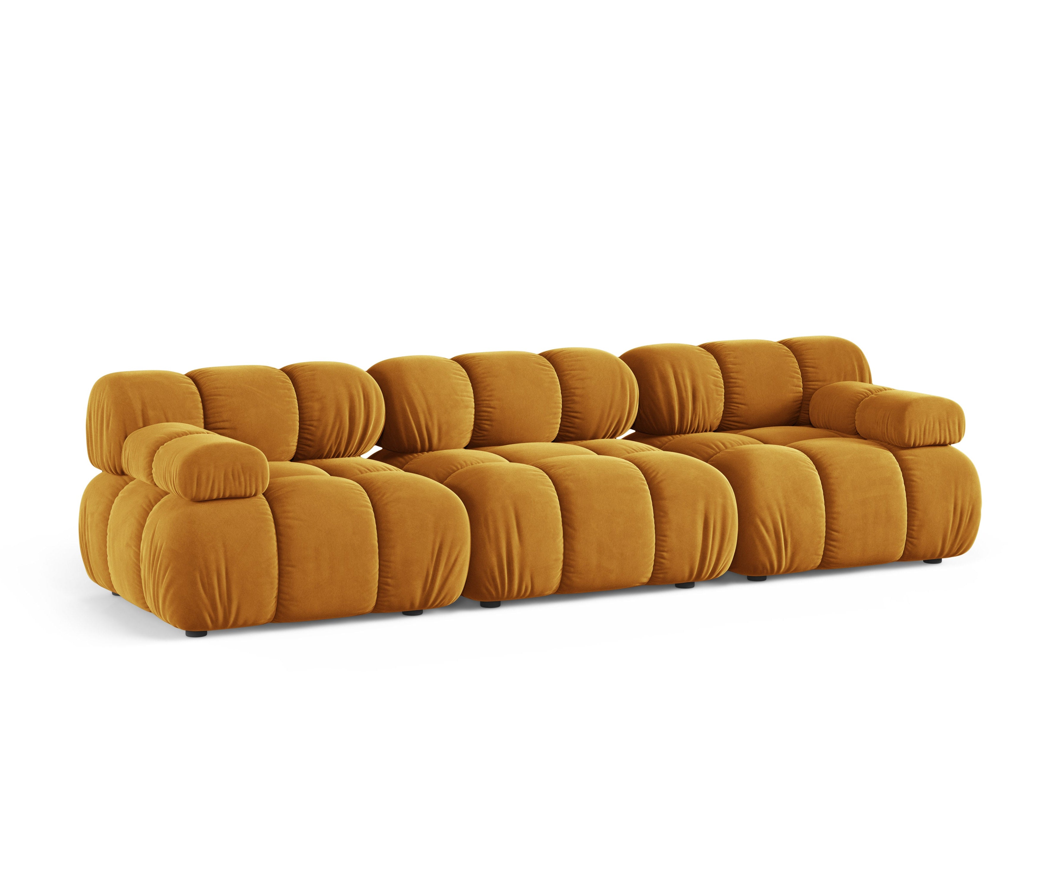 Sofa modułowa 3-osobowa BELLIS musztardowy welur