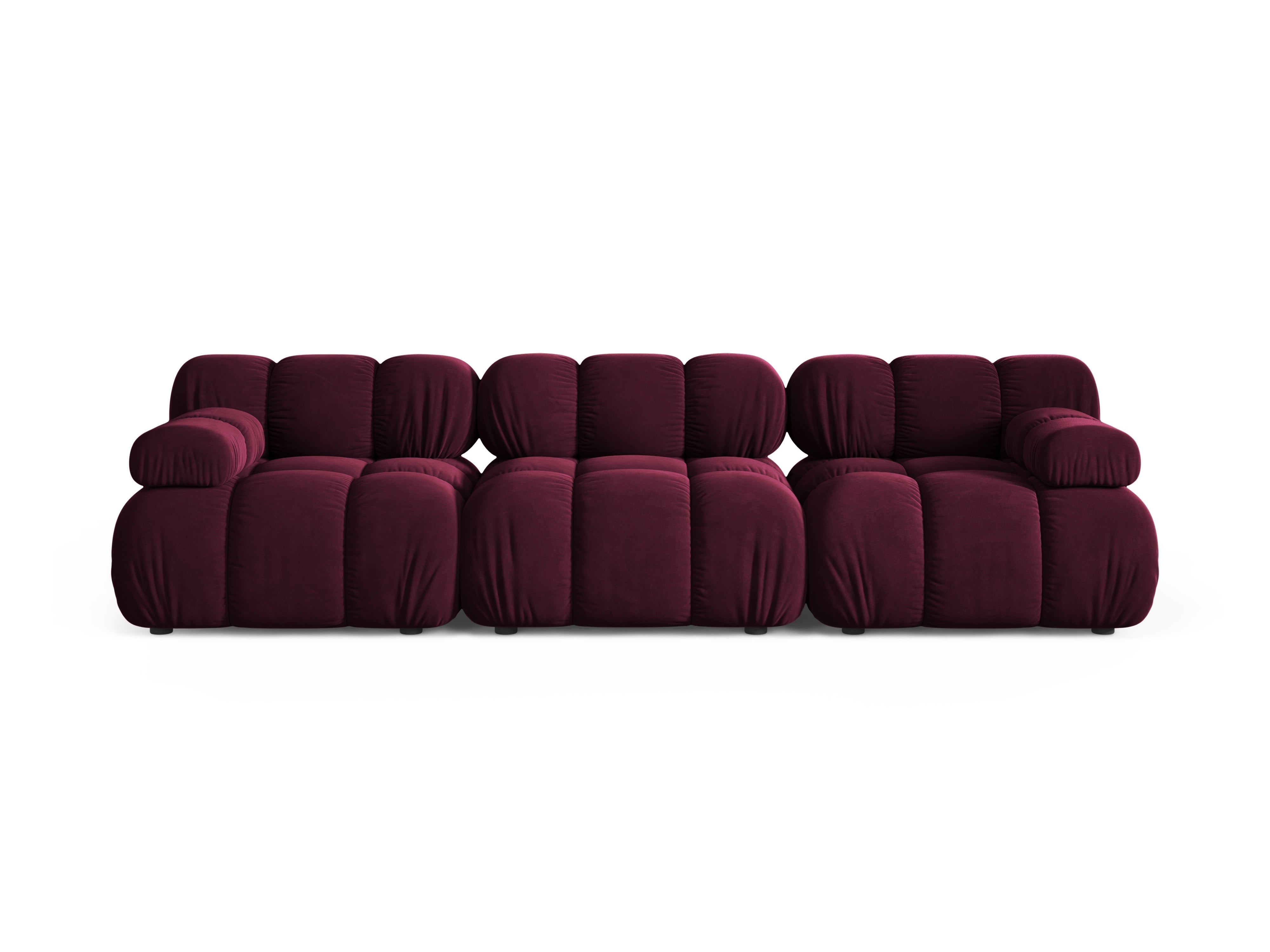 Sofa modułowa 3-osobowa BELLIS burgundowy welur
