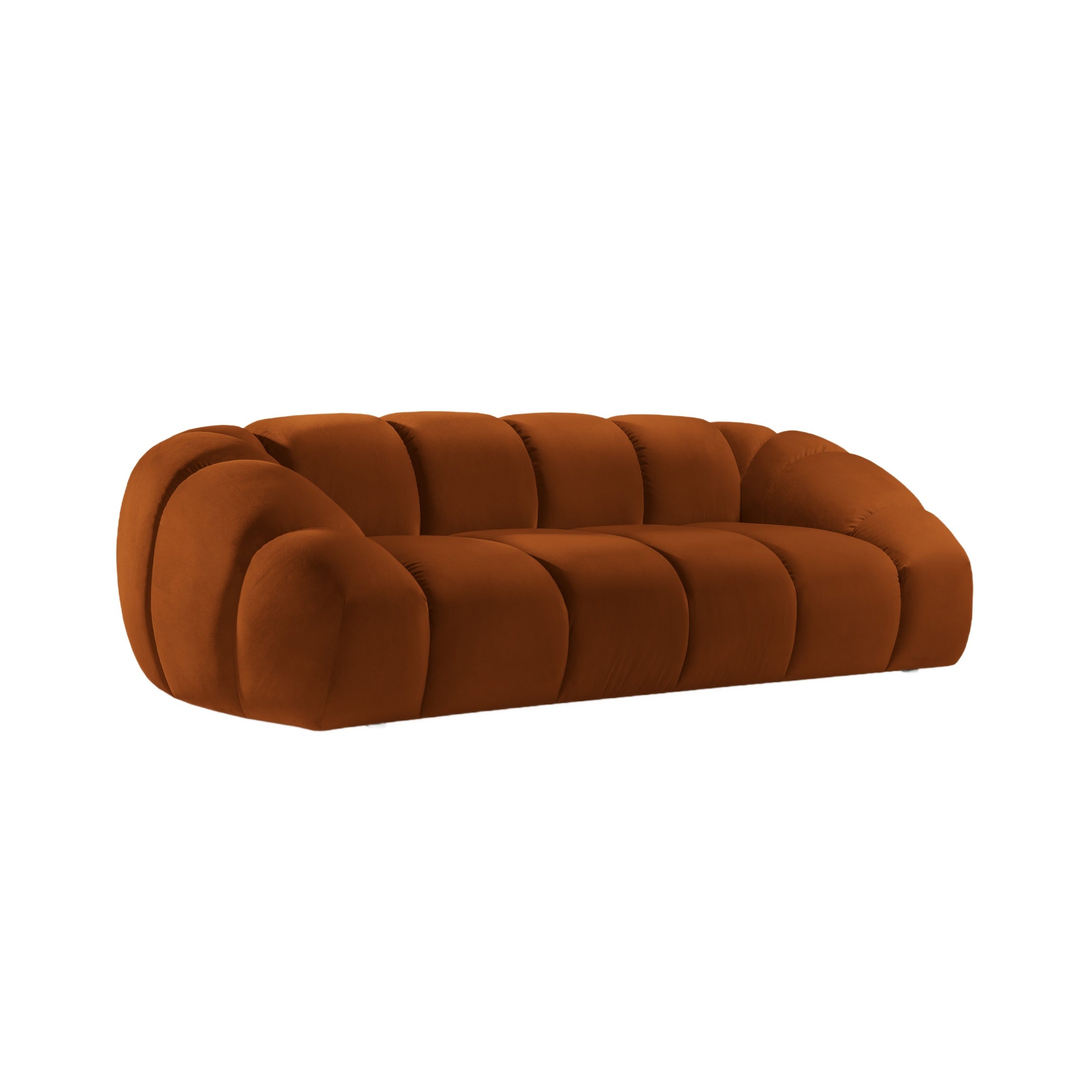Sofa aksamitna 3-osobowa DIANA terracotta