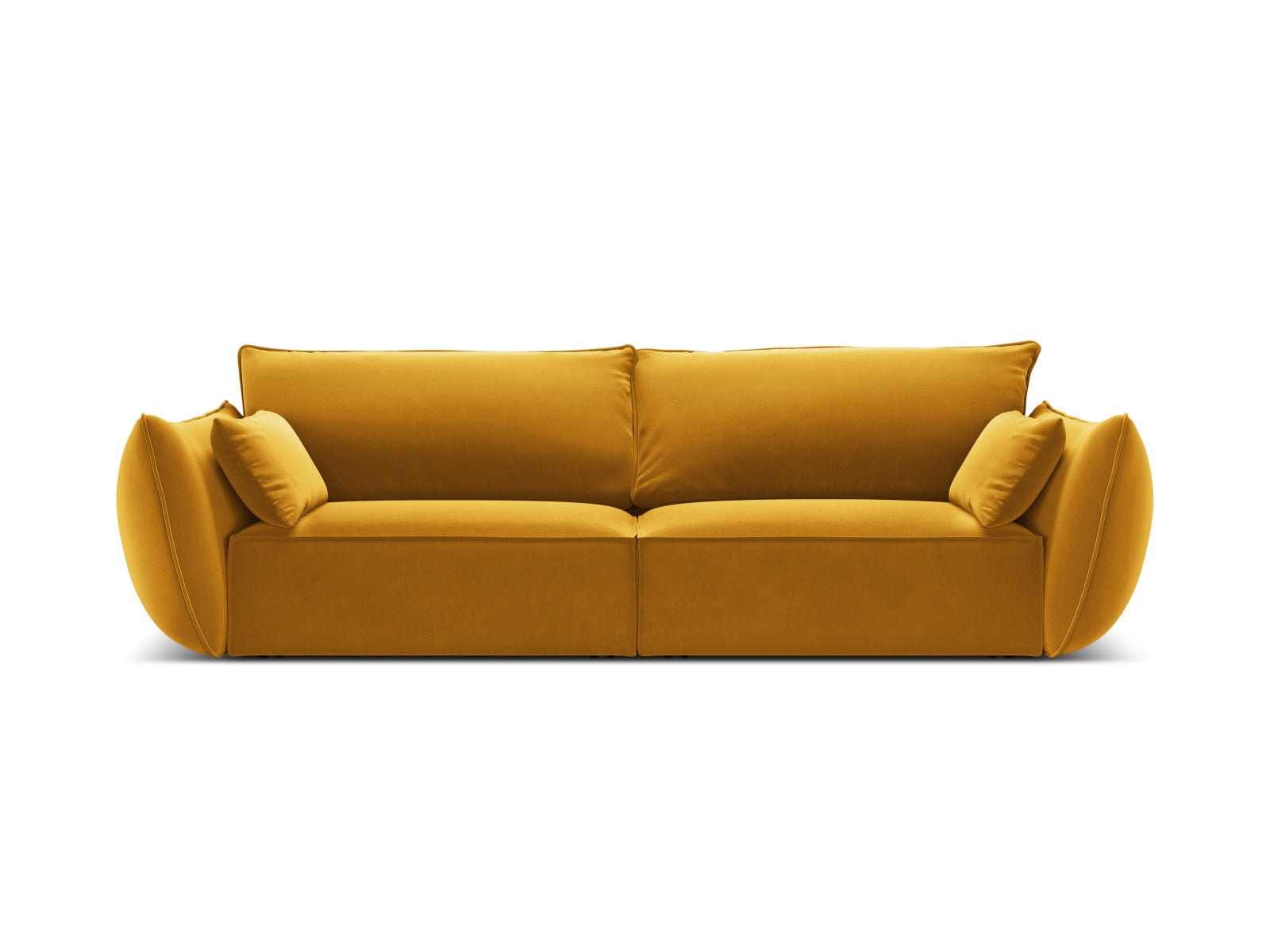 Sofa aksamitna 3-osobowa KAELLE żółty – Micadoni