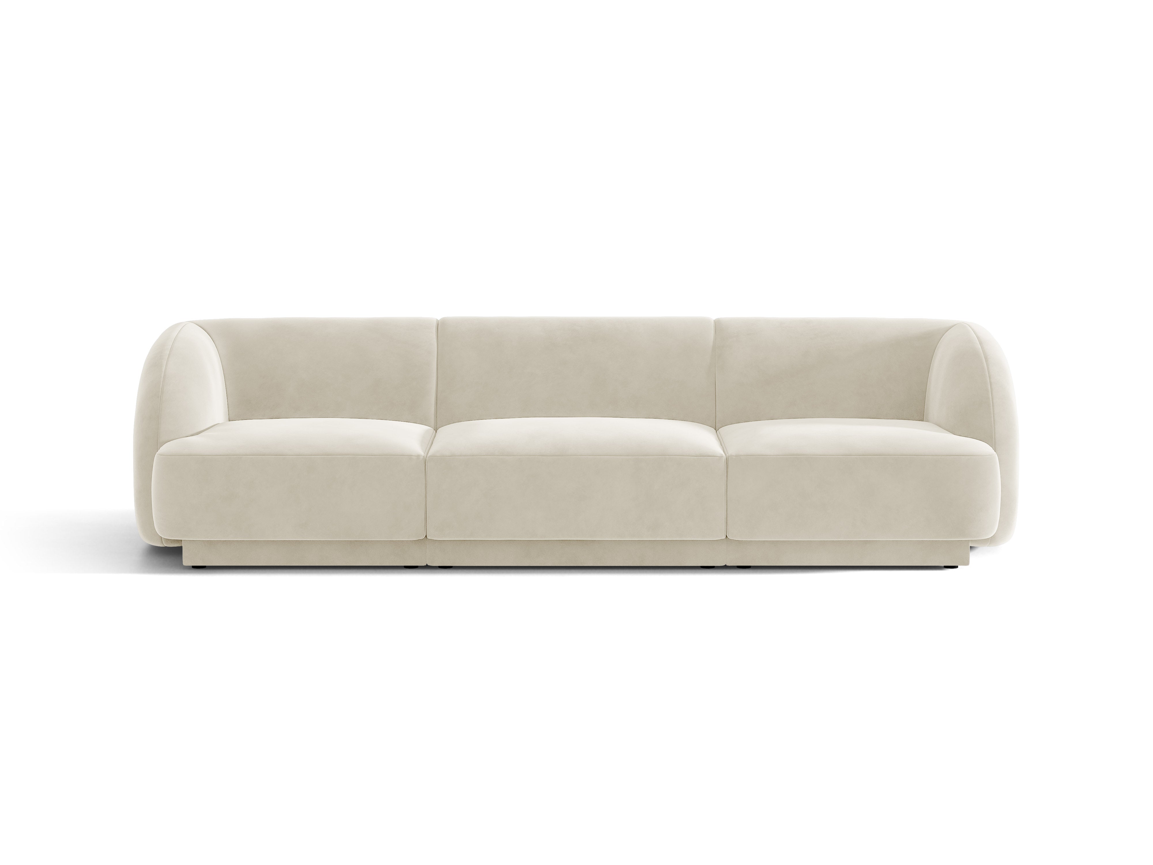 Sofa aksamitna 3-osobowa MILEY beżowy