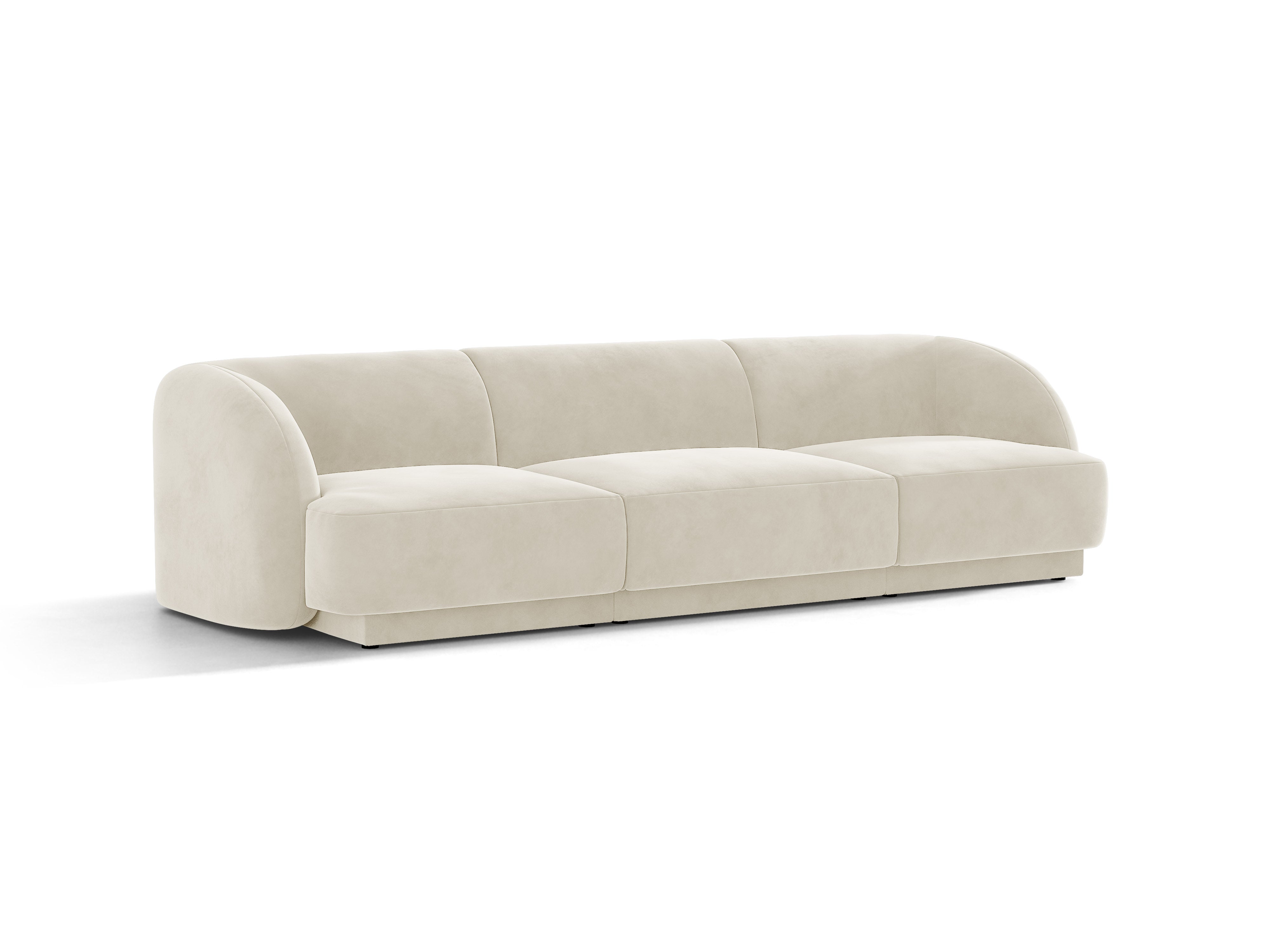 Sofa aksamitna 3-osobowa MILEY beżowy