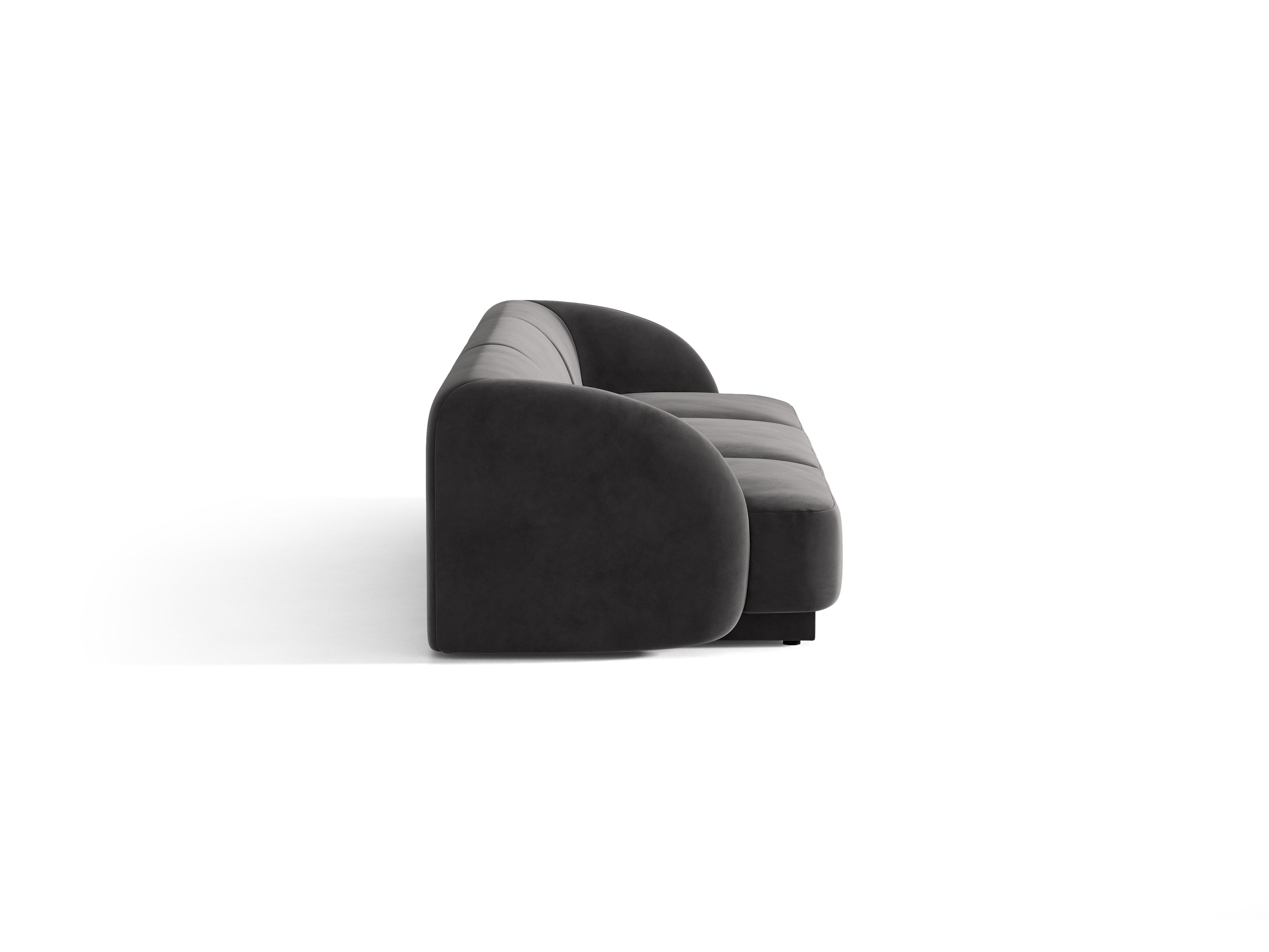 Sofa aksamitna 3-osobowa MILEY ciemnoszary