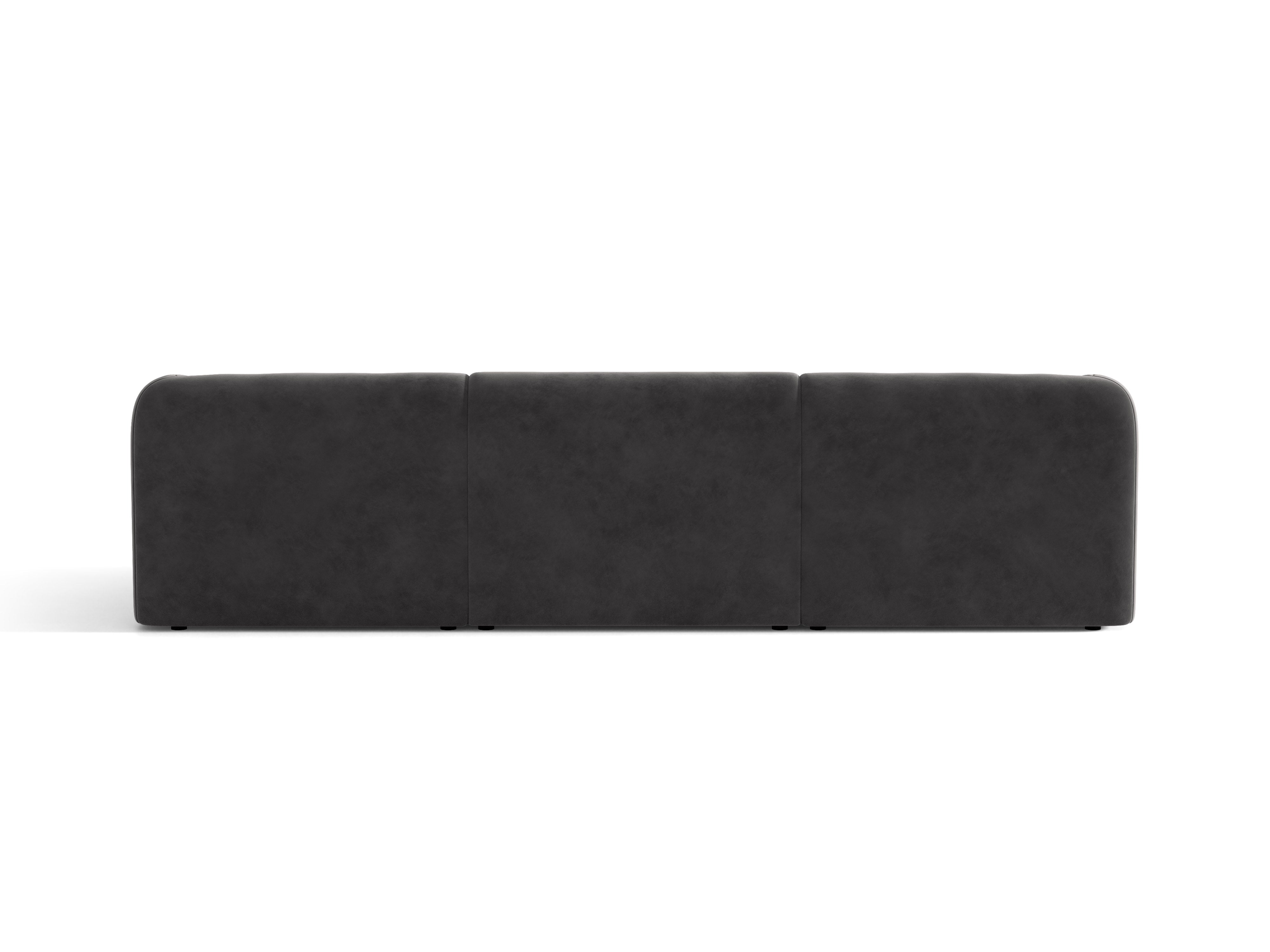 Sofa aksamitna 3-osobowa MILEY ciemnoszary