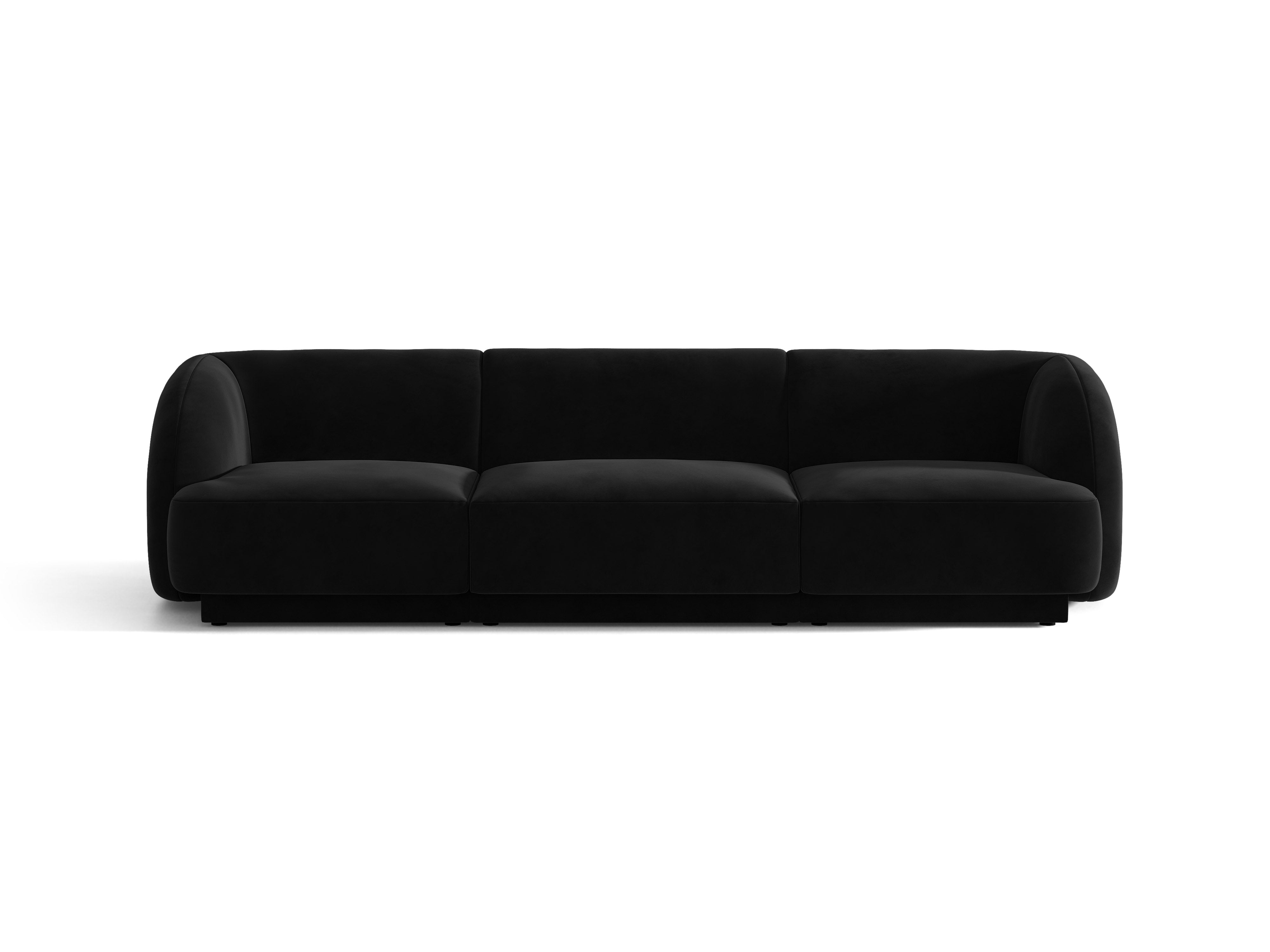 Sofa aksamitna 3-osobowa MILEY czarny