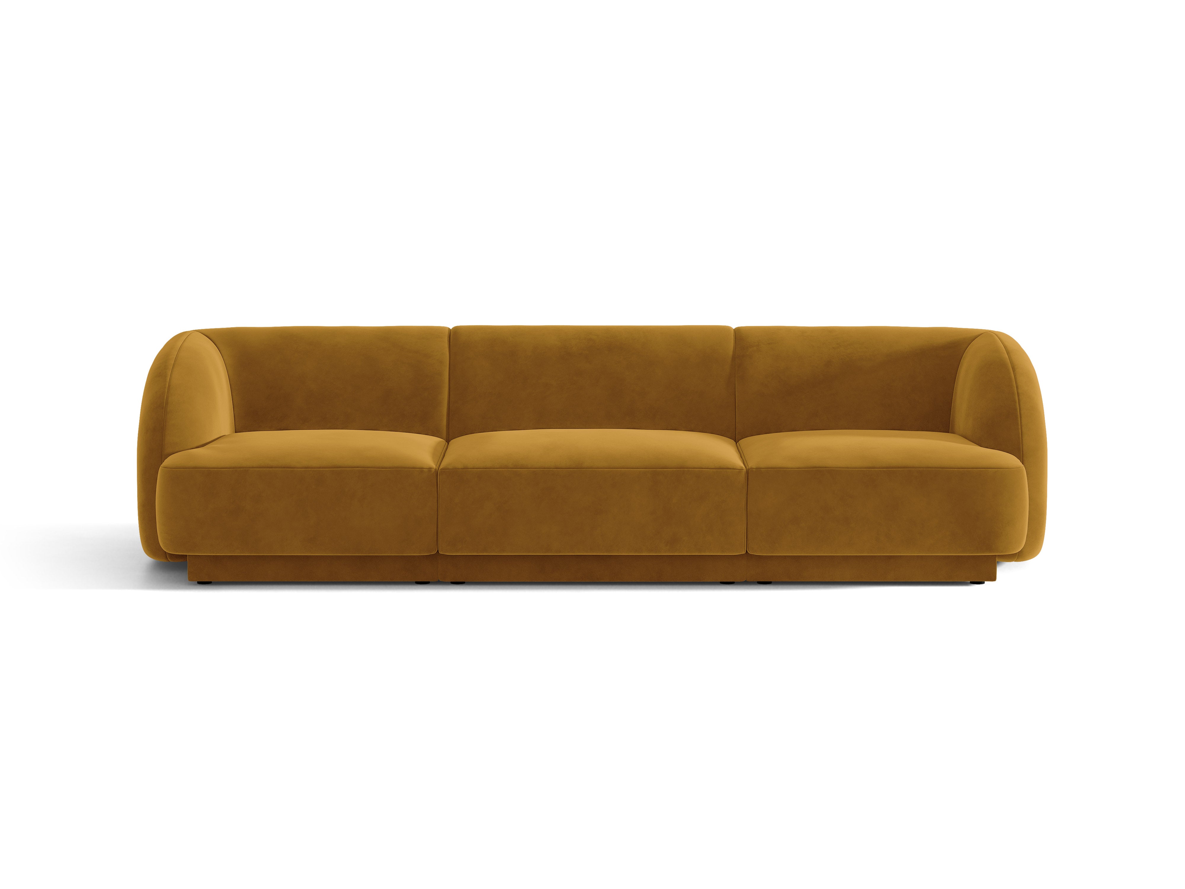 Sofa aksamitna 3-osobowa MILEY żółty