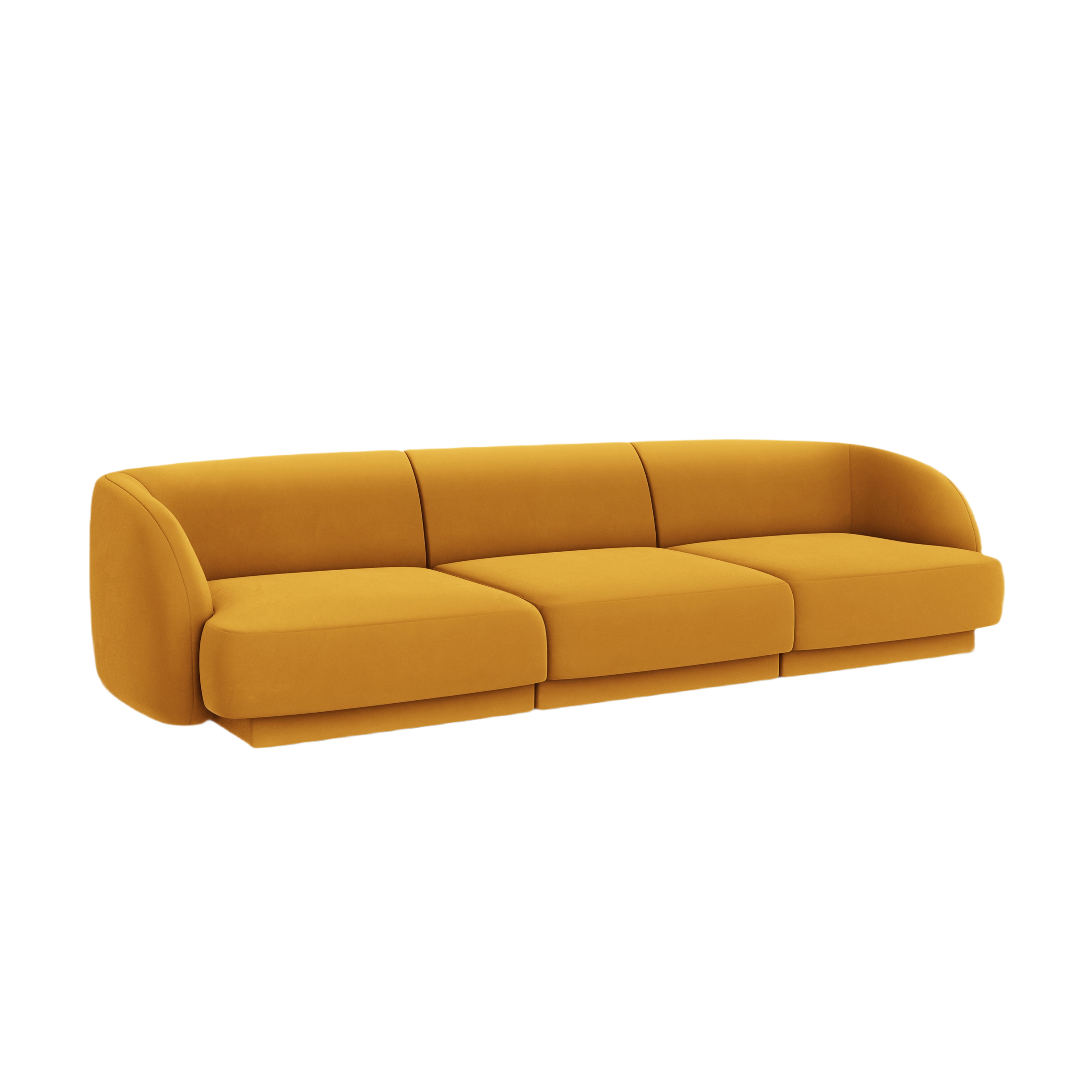 Sofa aksamitna 3-osobowa MILEY żółty