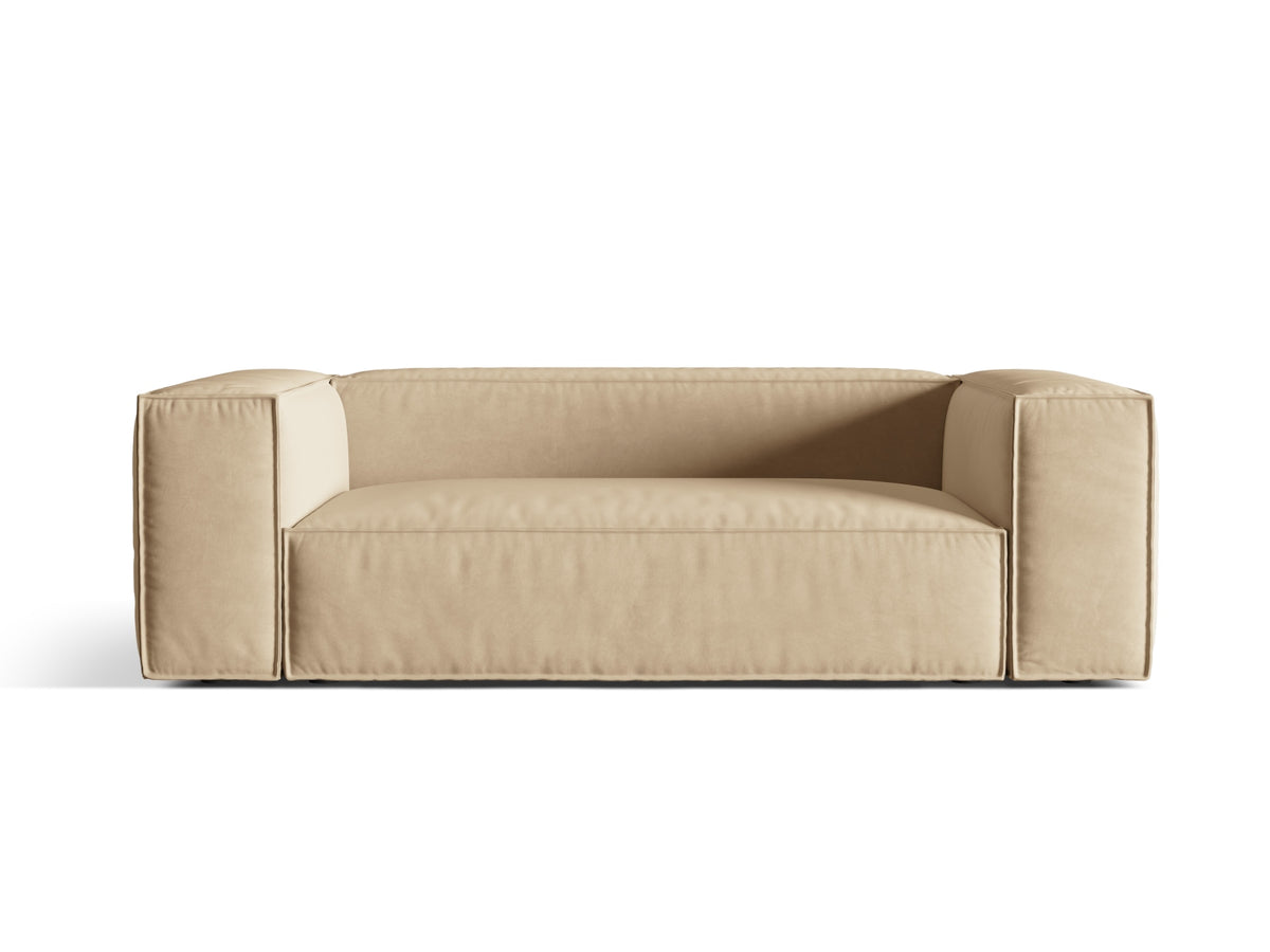 Sofa aksamitna 3-osobowa NURIA nude – Micadoni