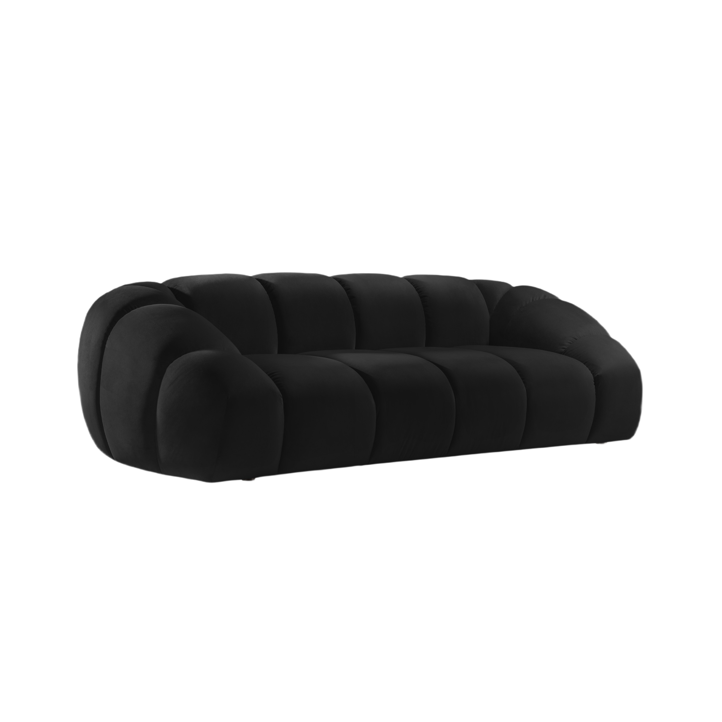 Sofa aksamitna 2,5-osobowa DIANA czarny