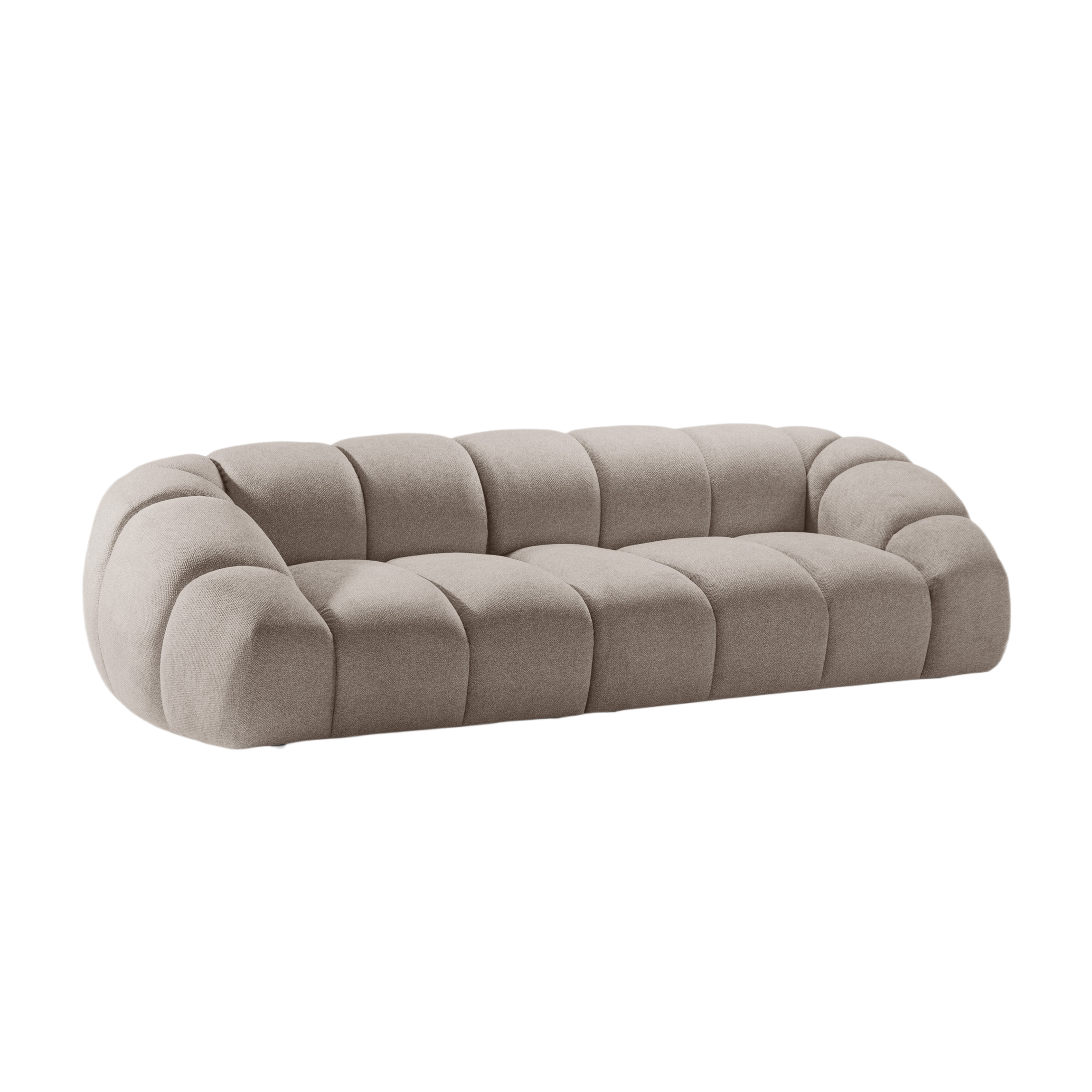 Sofa für 4 Personen DIANA dunkelbeige Chenille