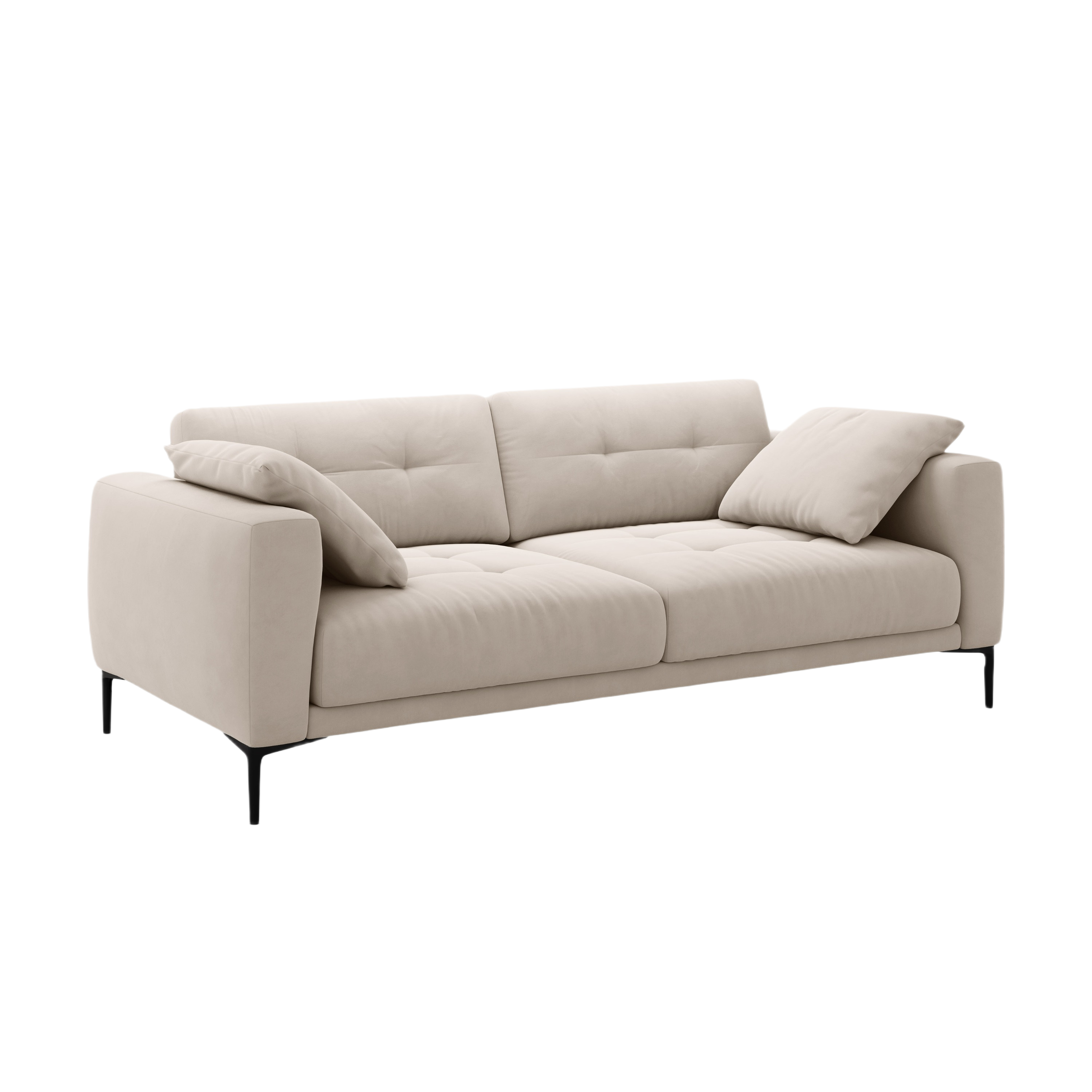 Sofa aksamitna 4-osobowa BEMY beige