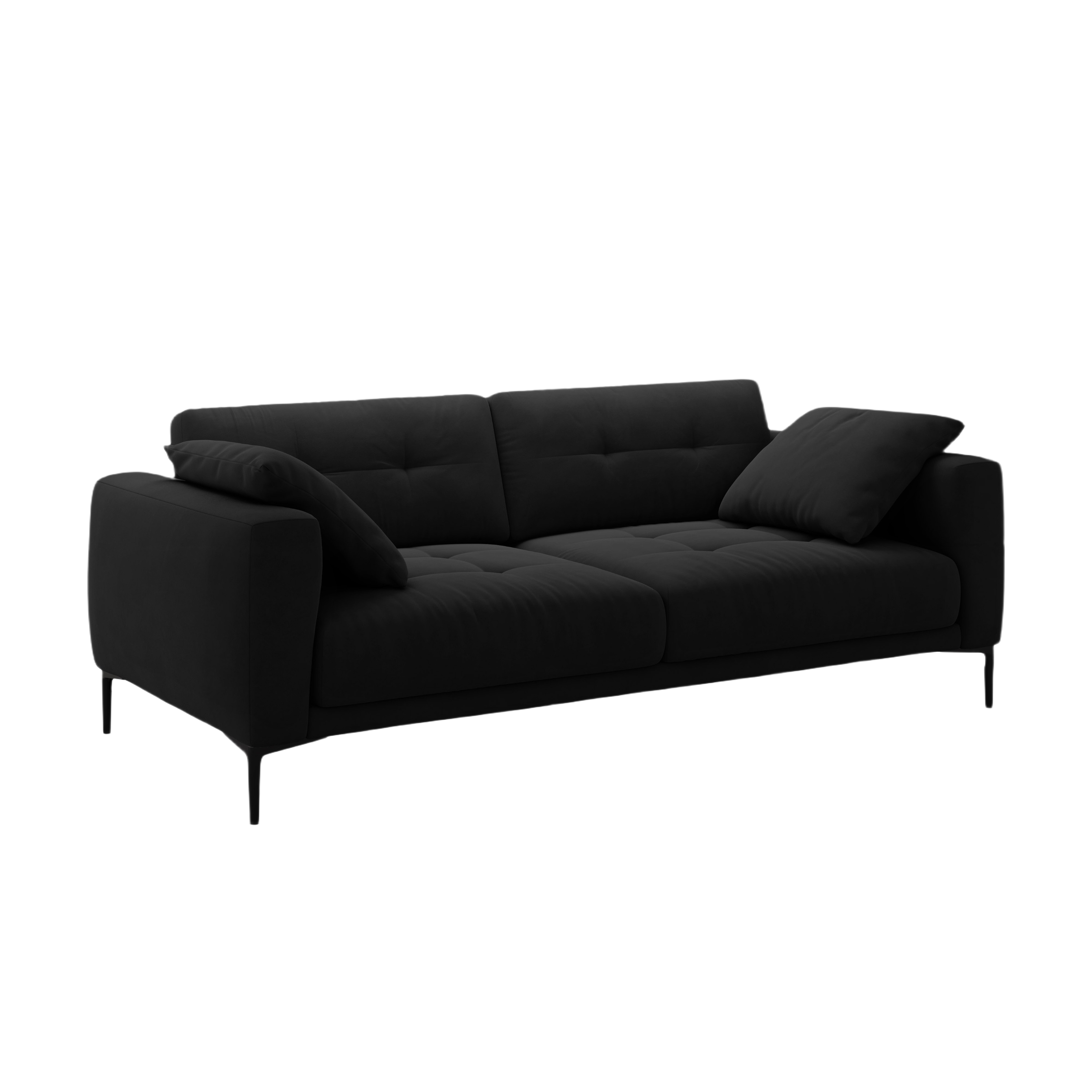 Sofa aksamitna 4-osobowa BEMY schwarz