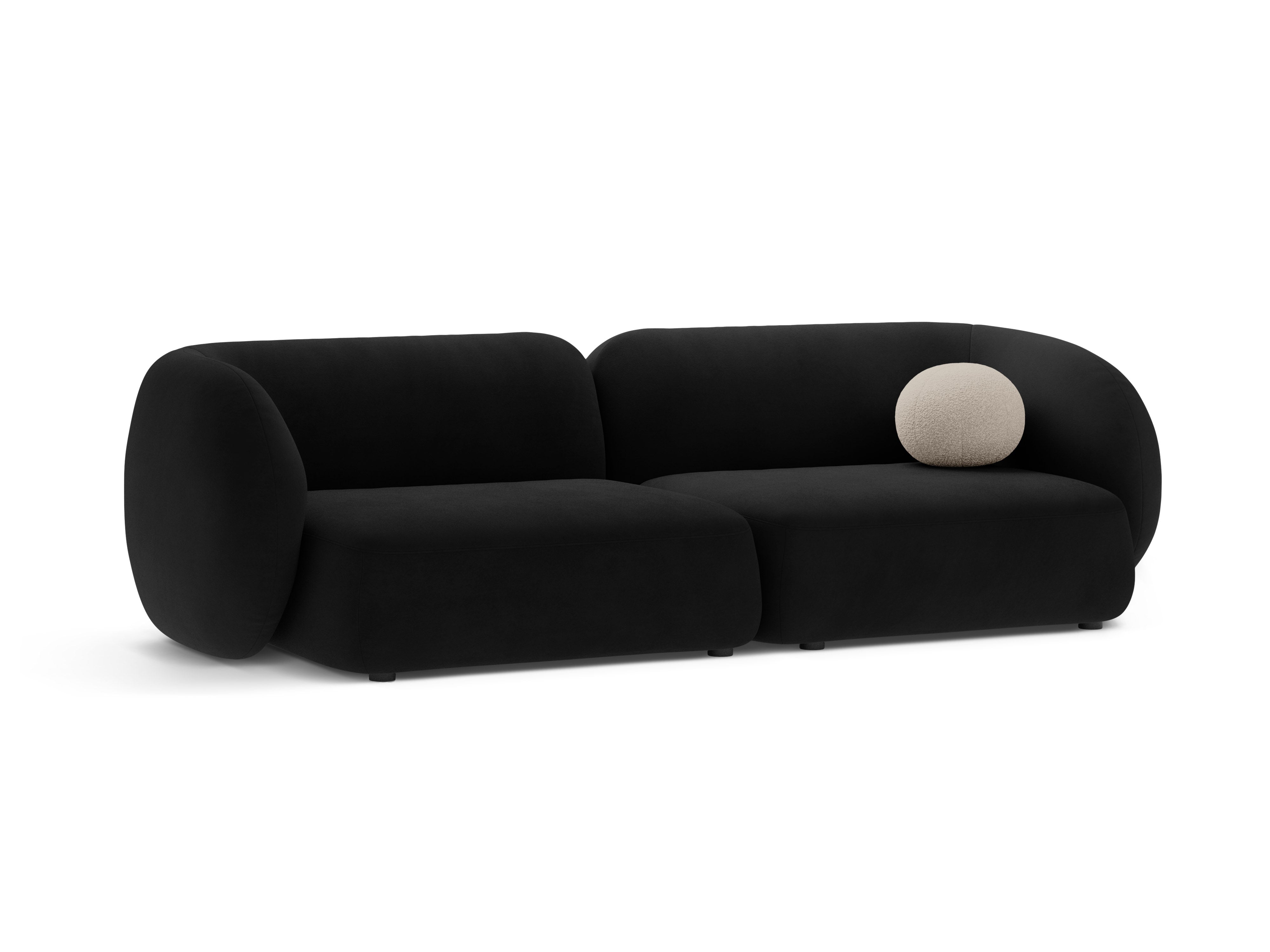 Sofa 4-osobowa aksamitna KATE czarny