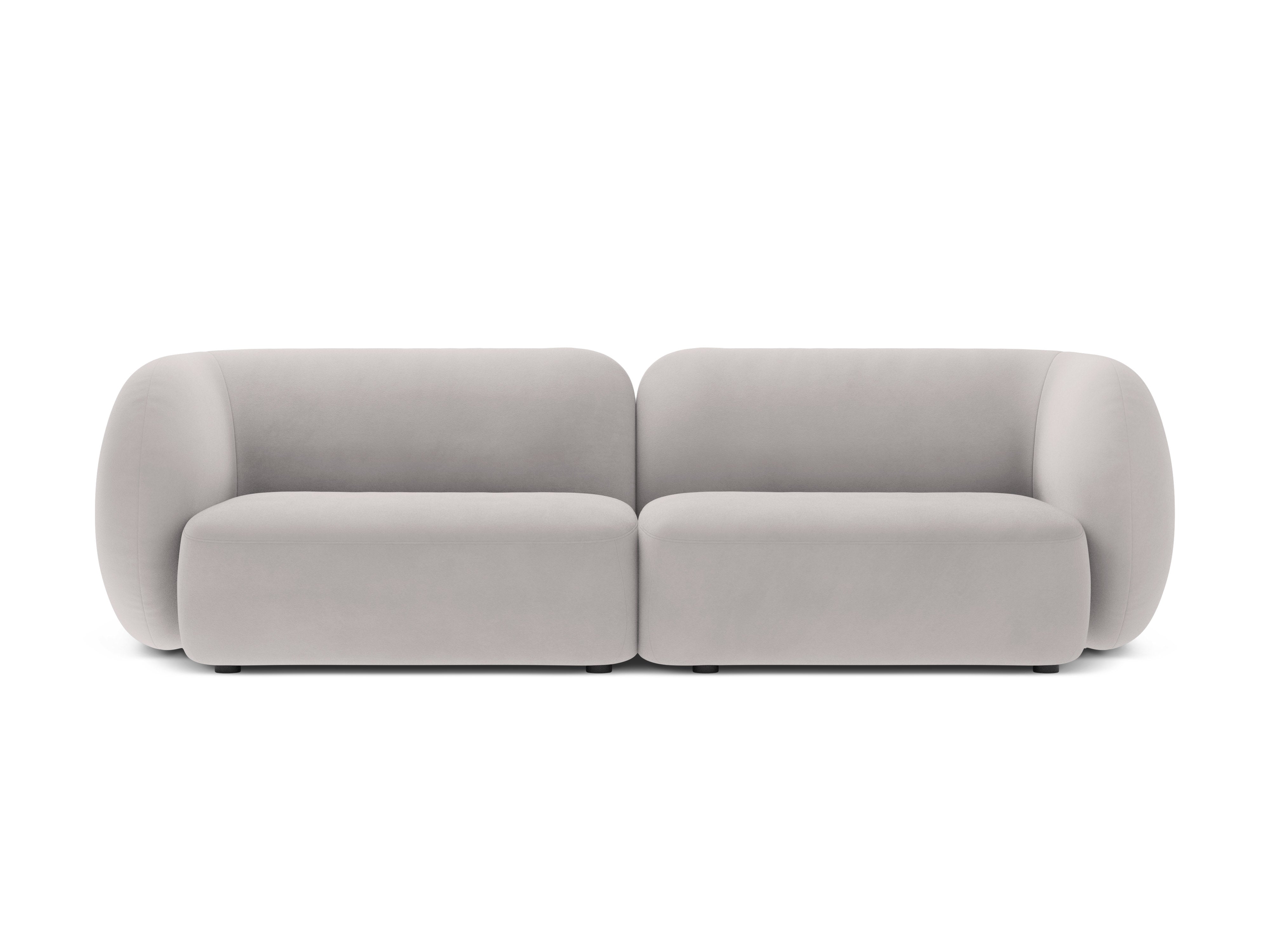 Sofa für 4 Personen aus Samt KATE hellgrau