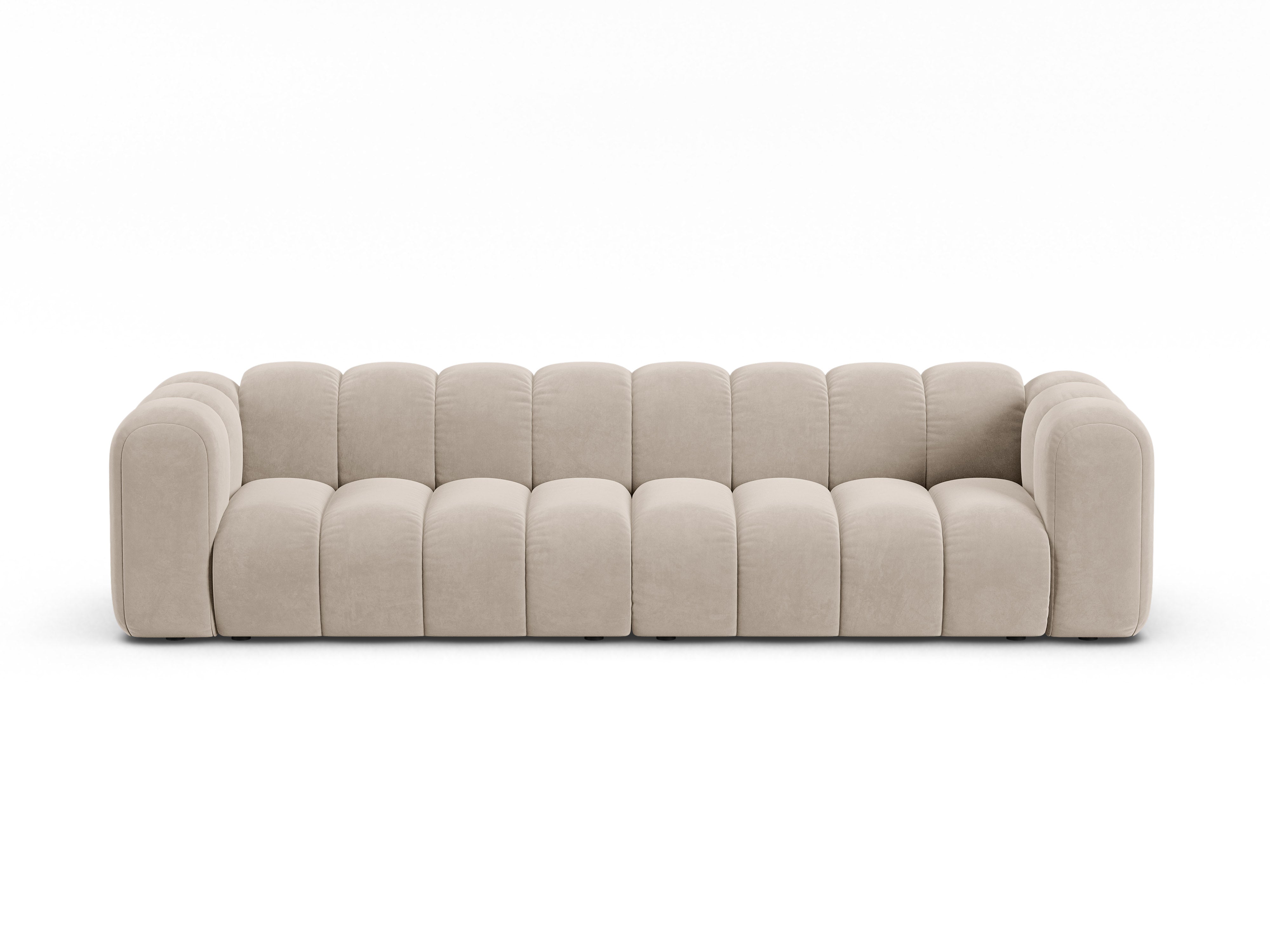 Sofa aksamitna 4-osobowa LUPINE beżowy