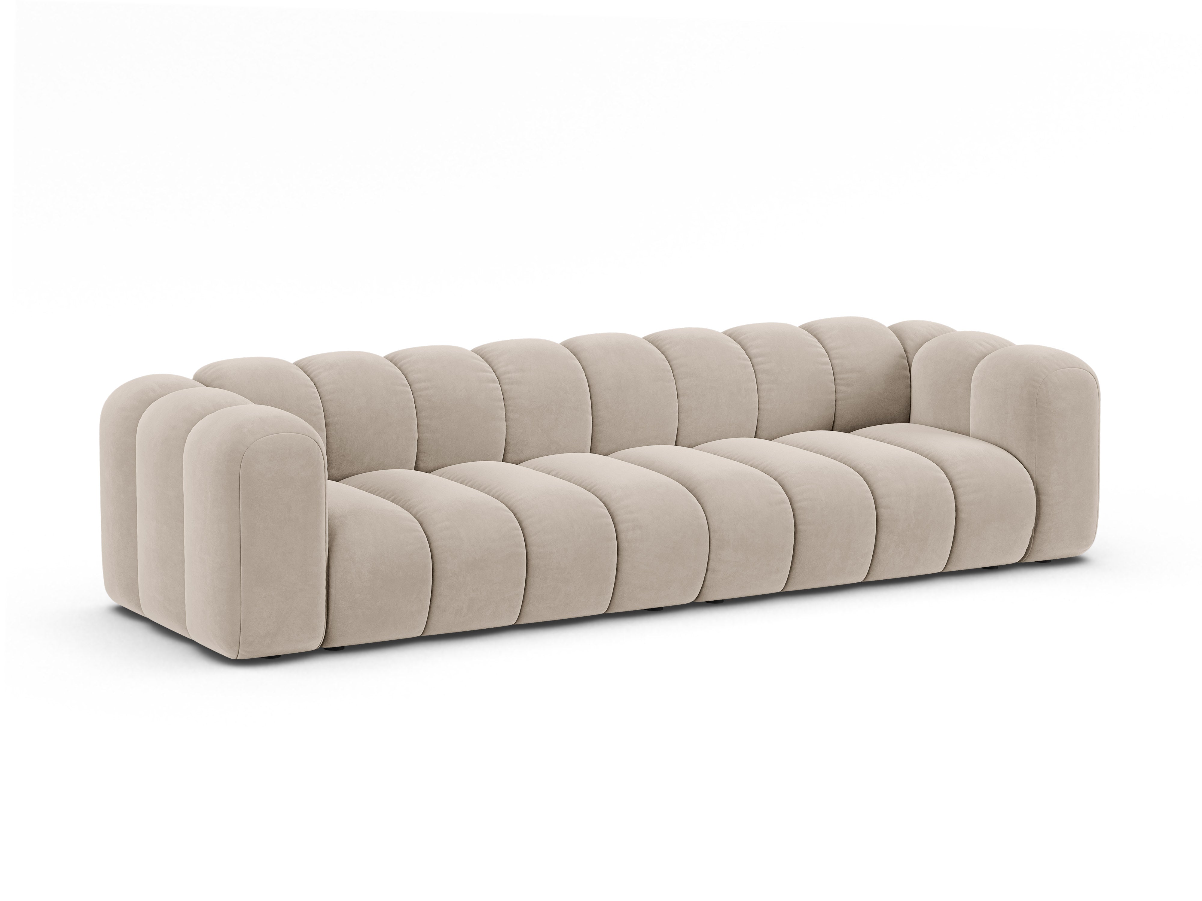 Sofa aksamitna 4-osobowa LUPINE beżowy