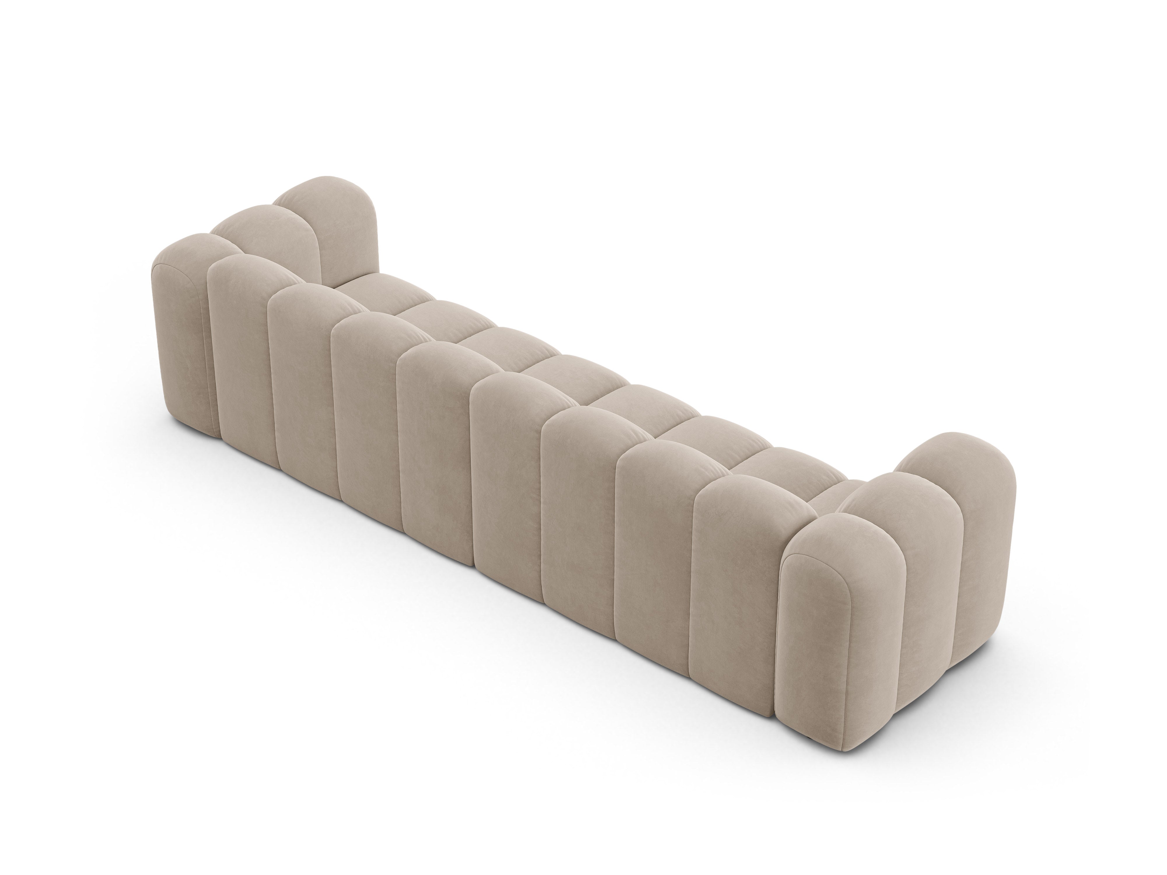 Sofa aksamitna 4-osobowa LUPINE beżowy