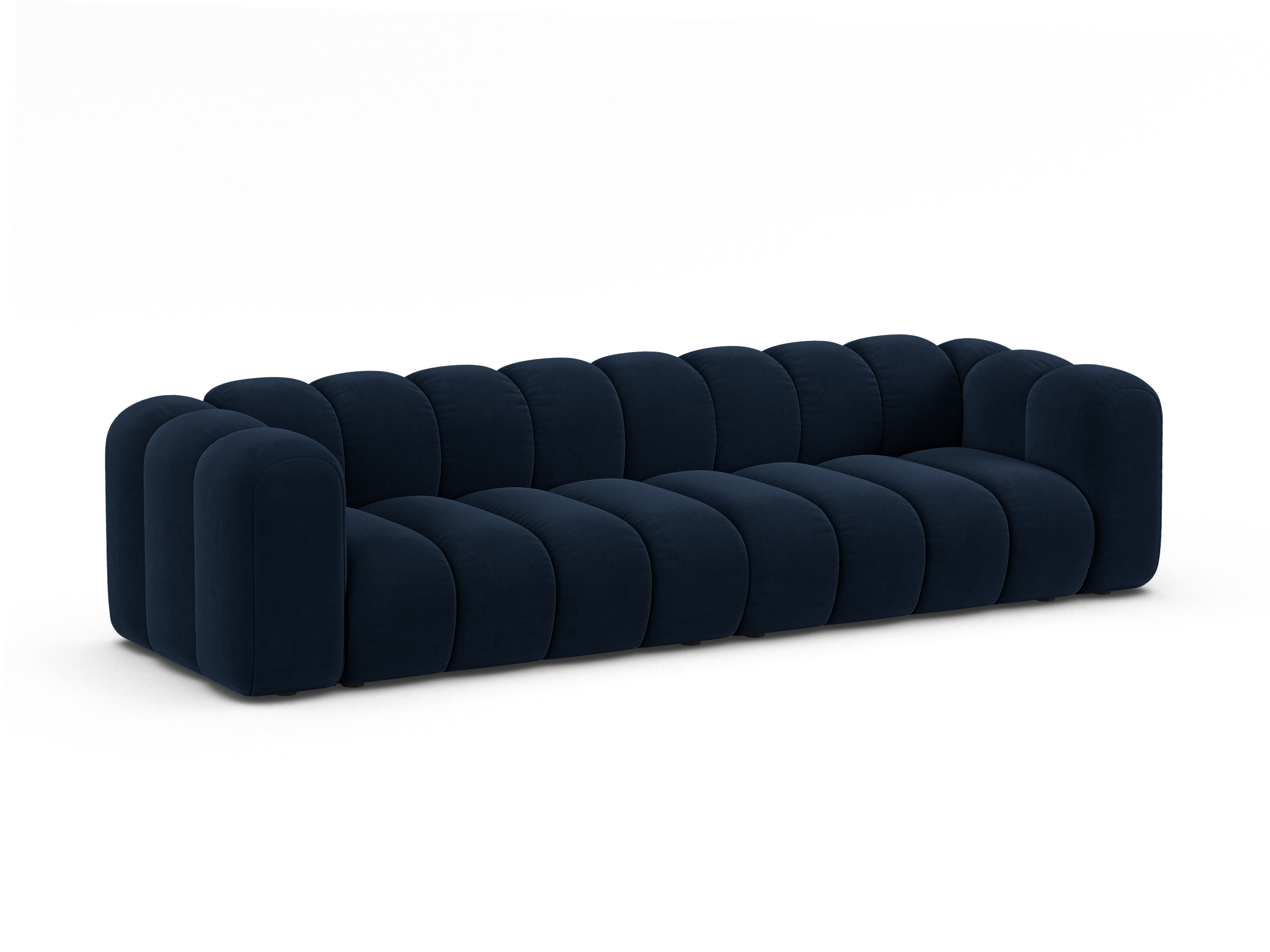 Sofa aksamitna 4-osobowa LUPINE granatowy – Micadoni