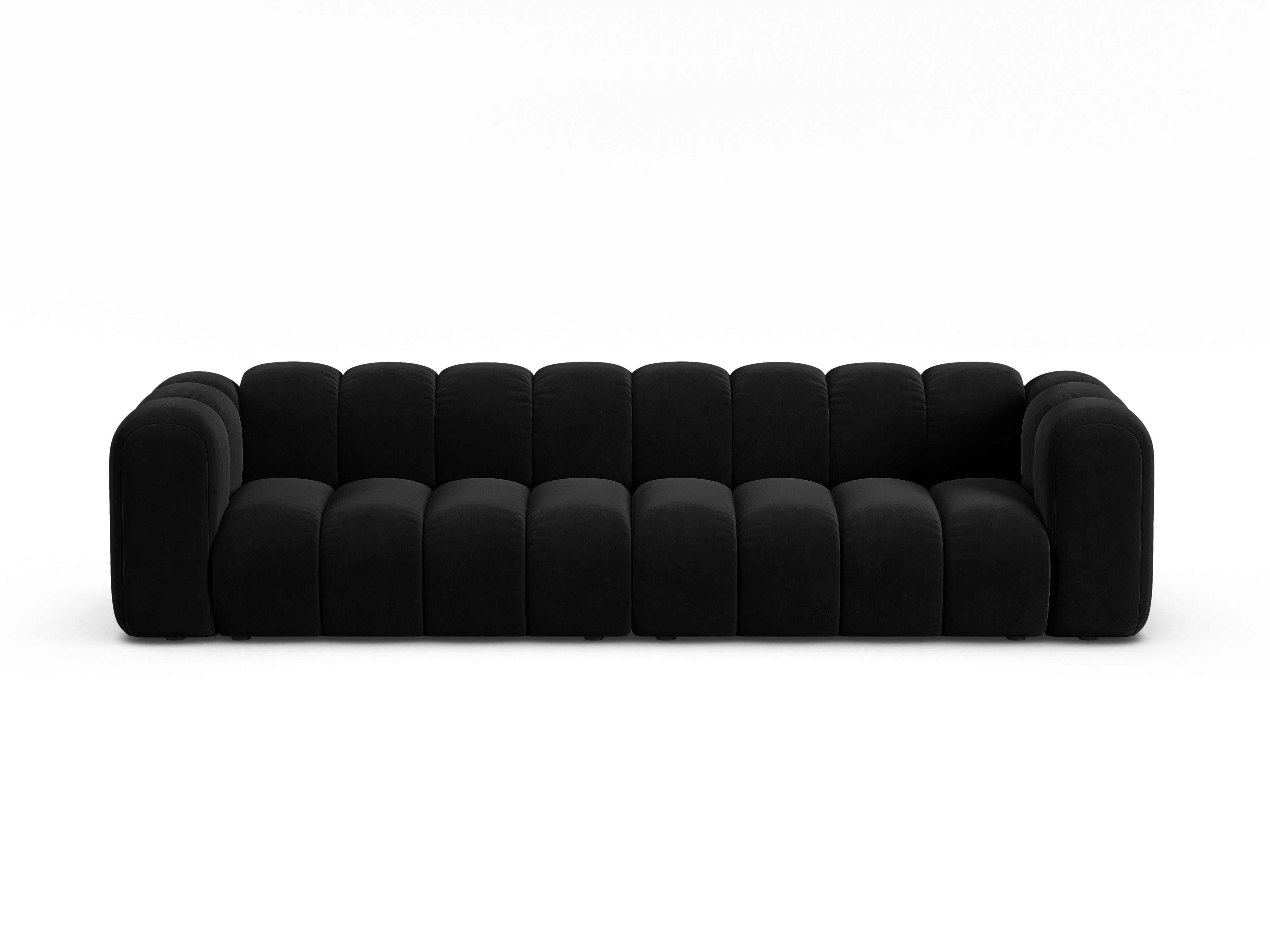 Sofa aksamitna 4-osobowa LUPINE czarny
