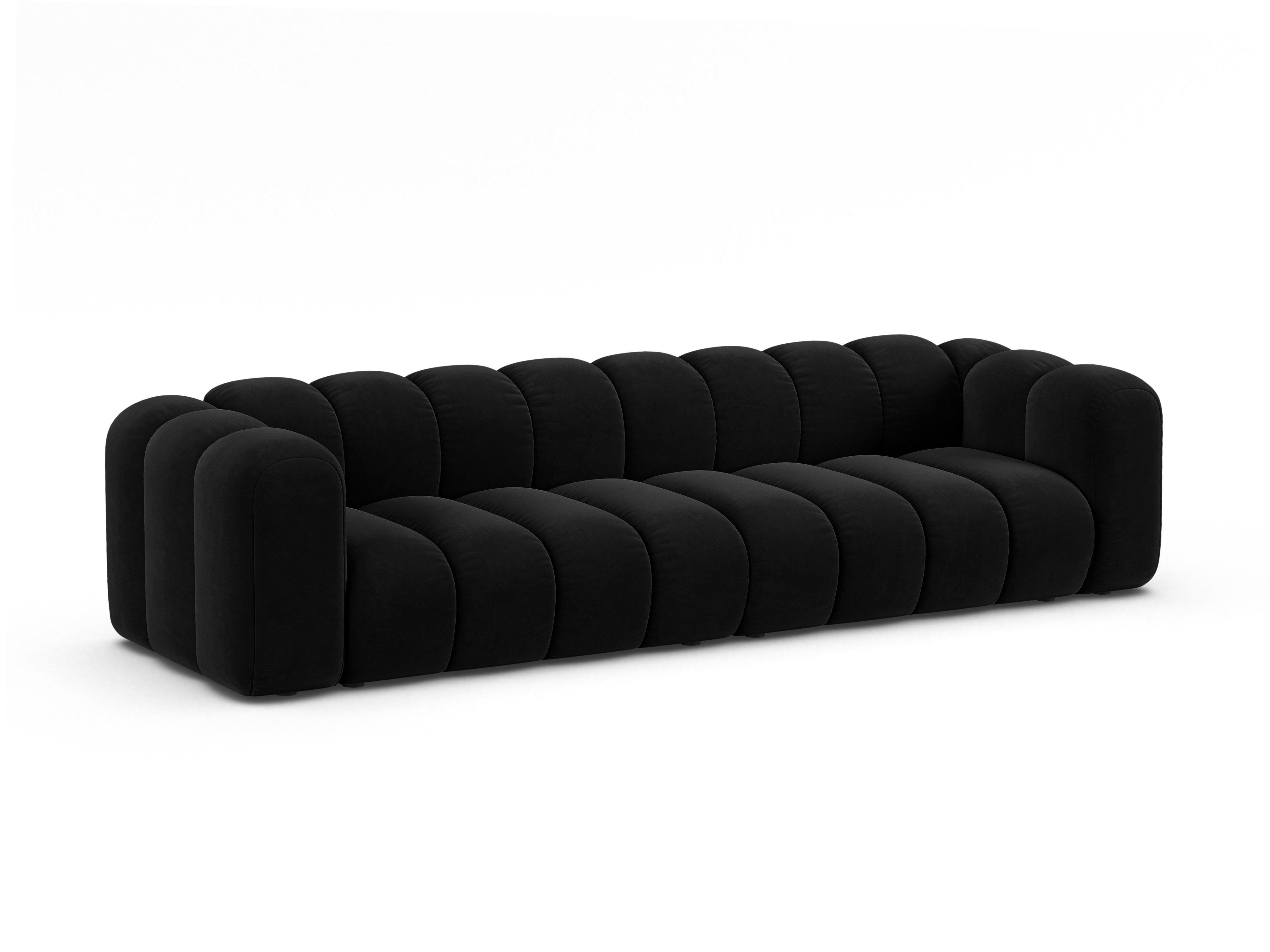 Sofa aksamitna 4-osobowa LUPINE czarny