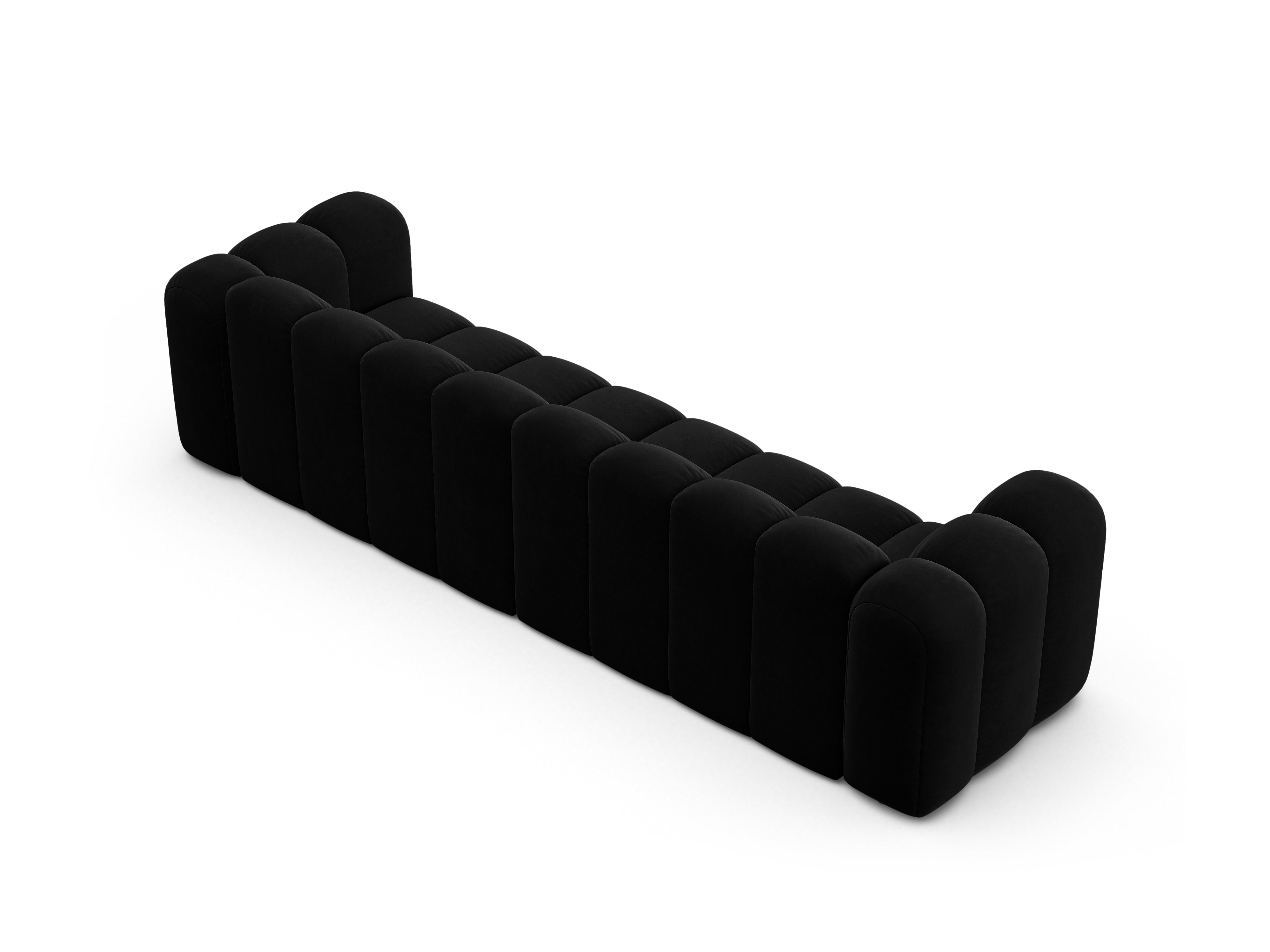 Sofa aksamitna 4-osobowa LUPINE czarny