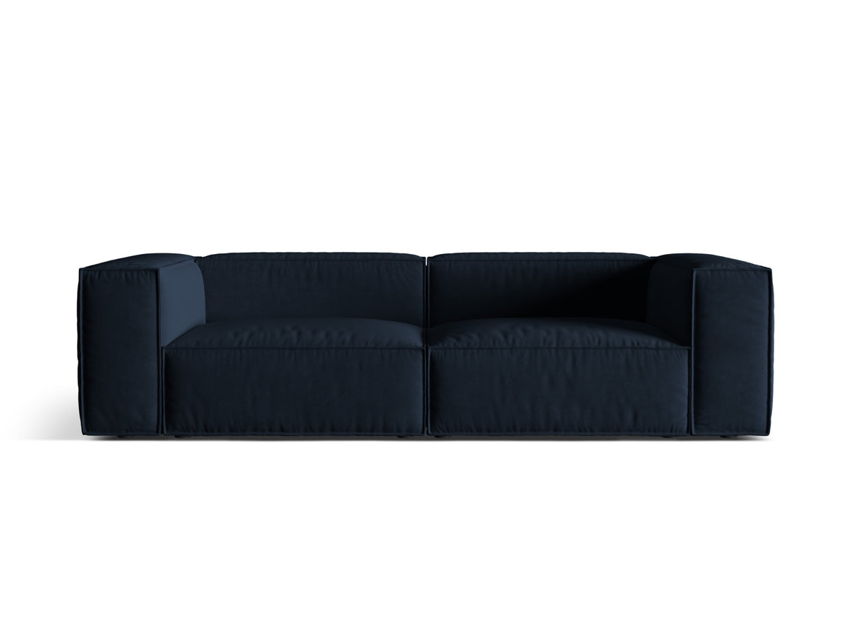 Sofa aksamitna 4-osobowa NURIA ciemnoniebieski – Micadoni