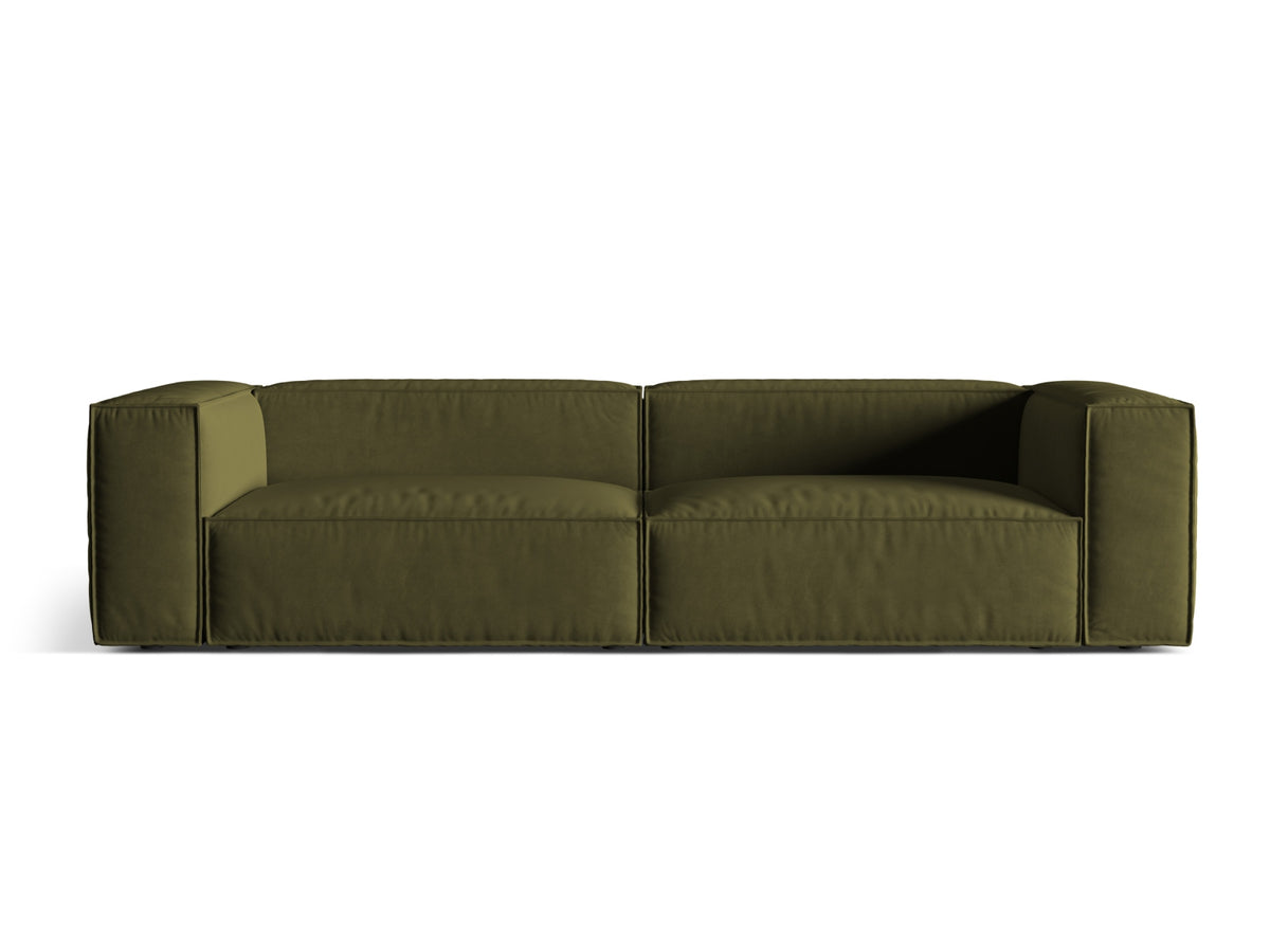 Sofa aksamitna 5-osobowa NURIA mchowy melanż – Micadoni