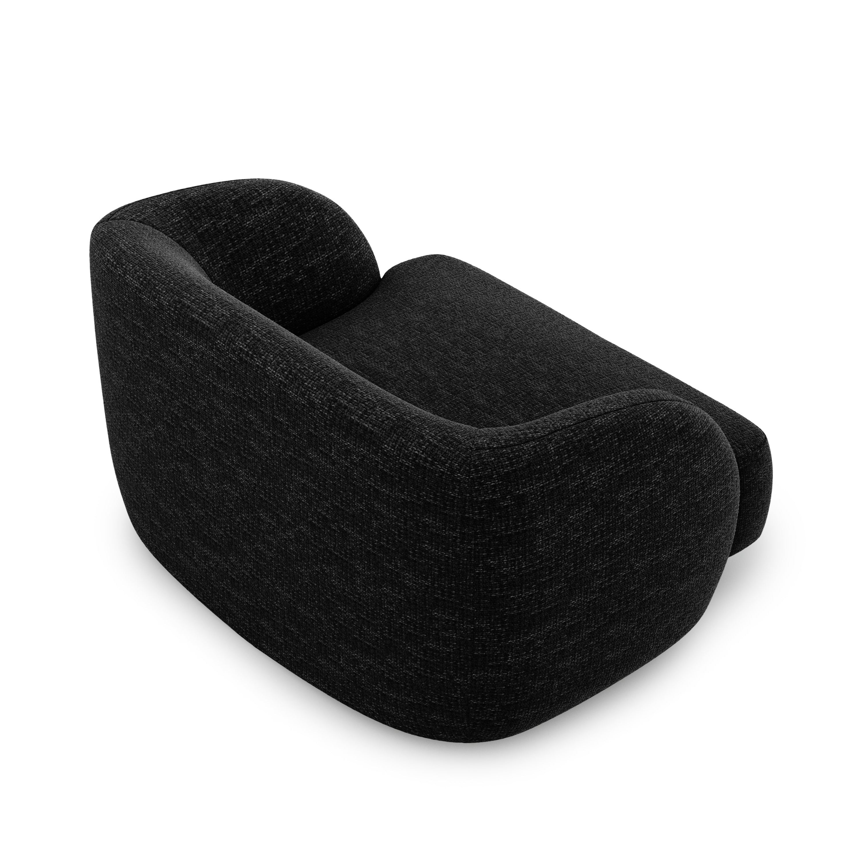 Fotel w tkaninie szenilowej MILEY czarny Micadoni    Eye on Design