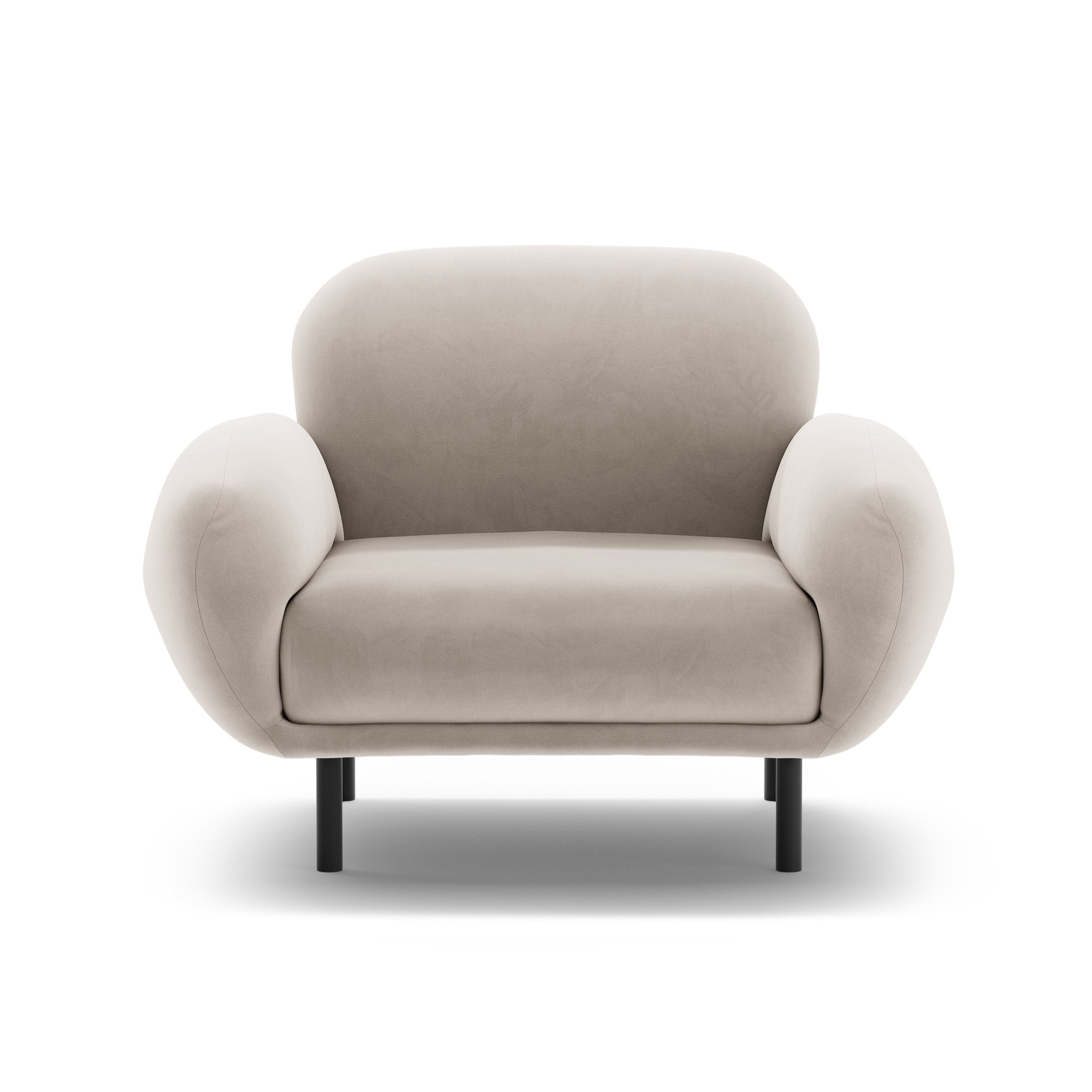Velvet armchair POPPY light beige