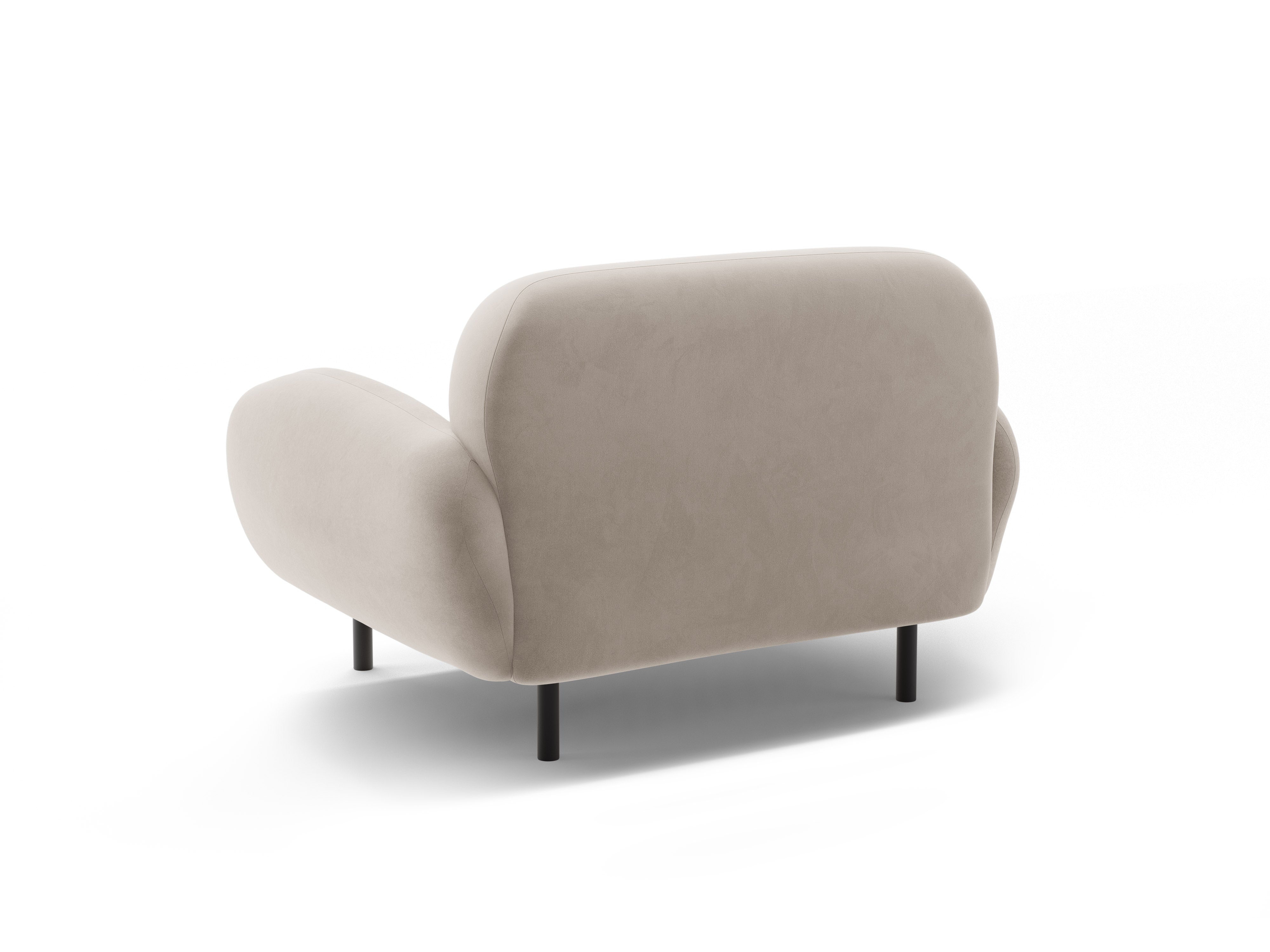 Velvet armchair POPPY light beige