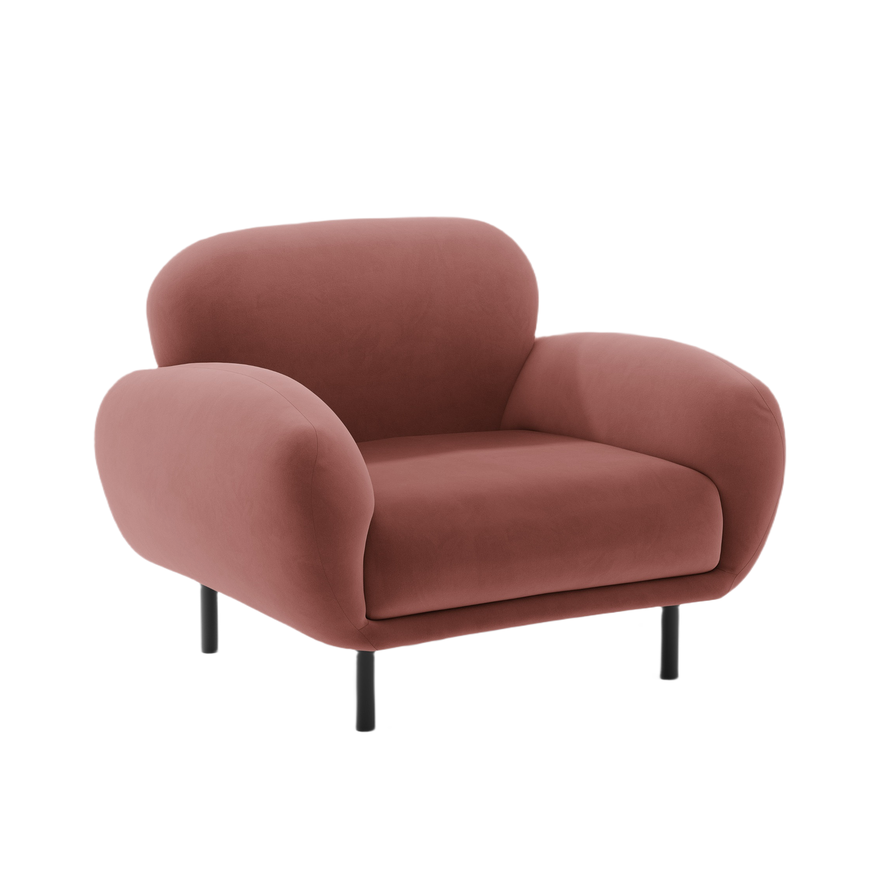 Velvet Armchair POPPY Dirty Pink
