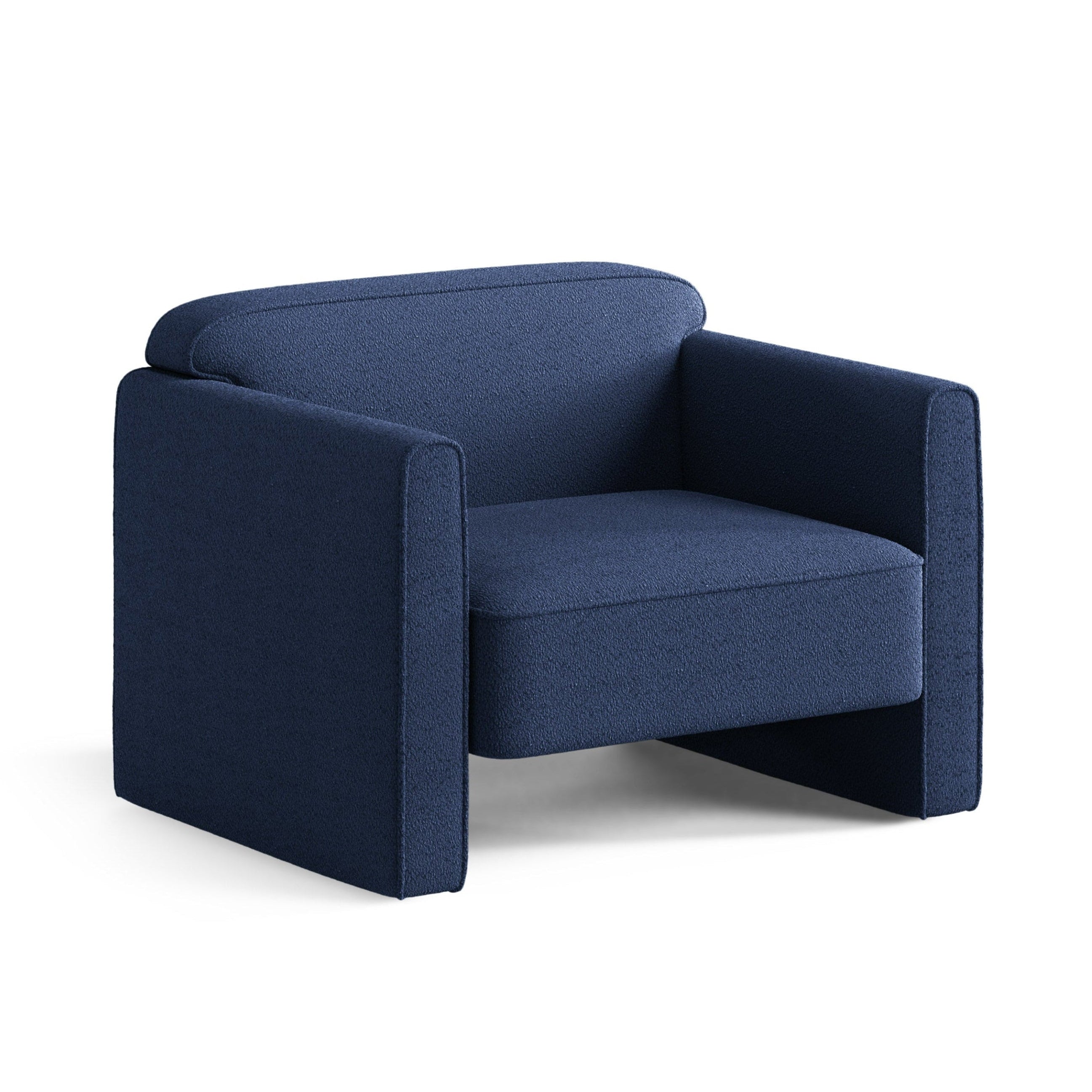 Fotel ABBY morski niebieski boucle – Micadoni