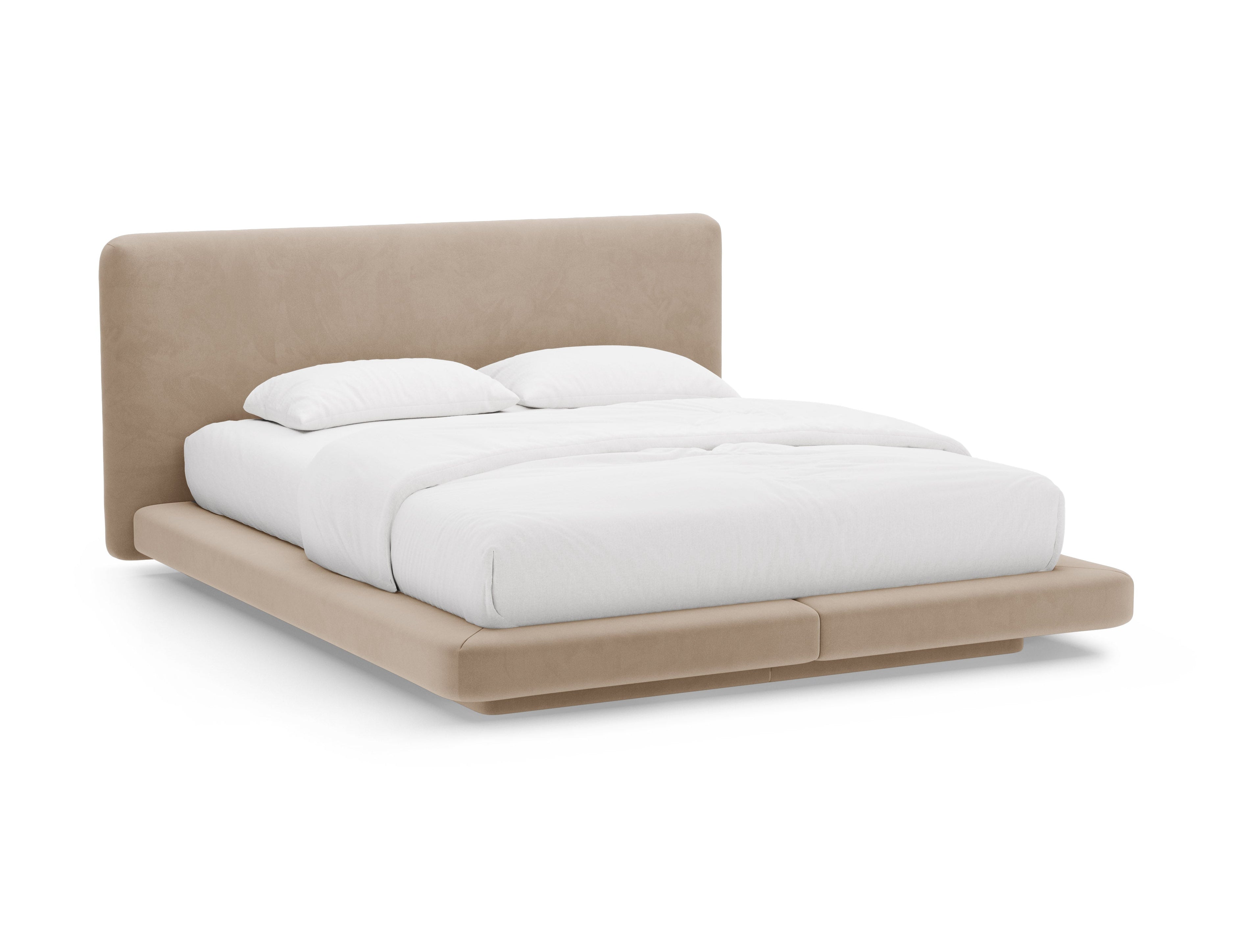 Samtbett LINEA Mandelbeige
