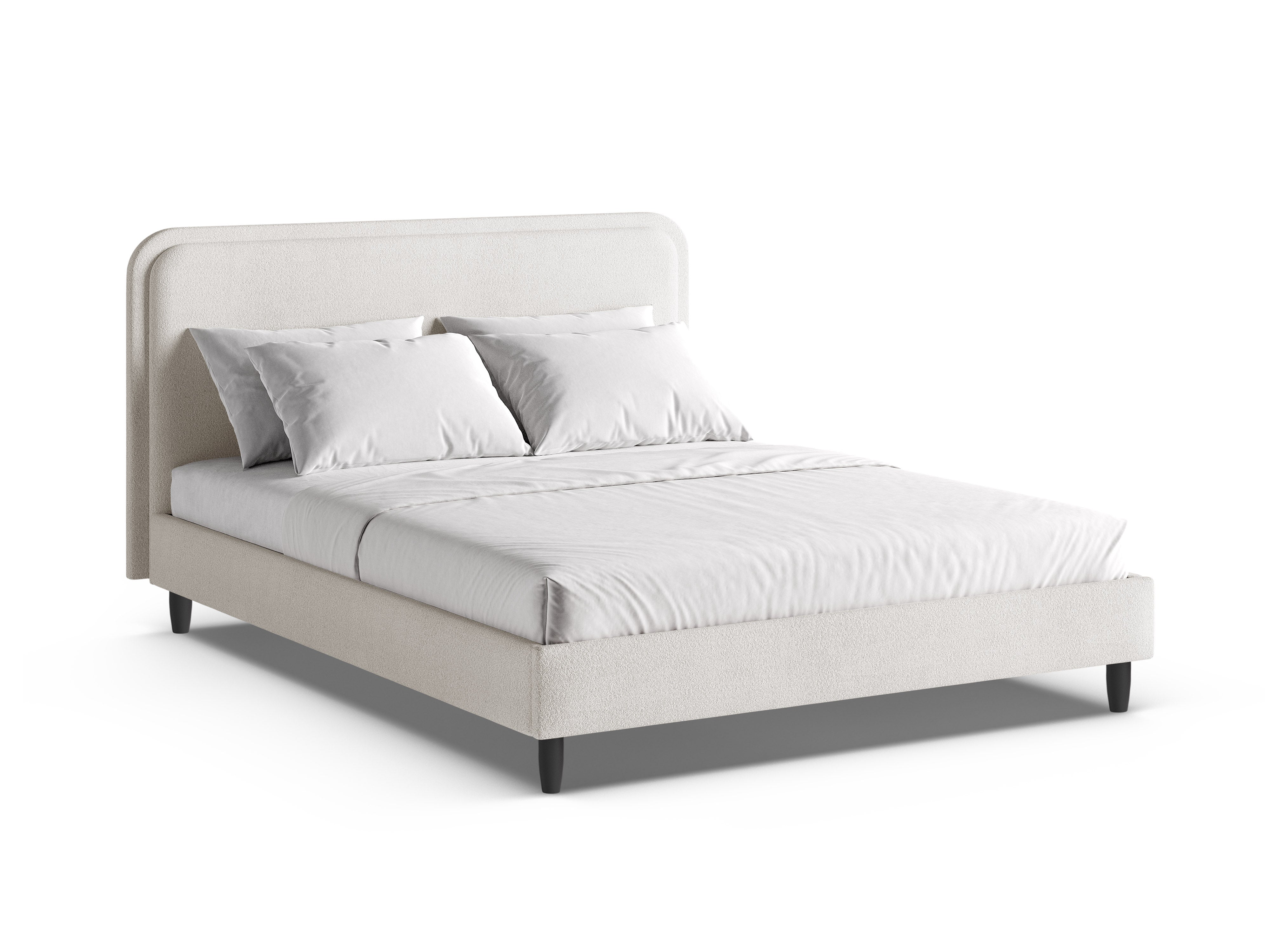 AVELINE Bed White Boucle