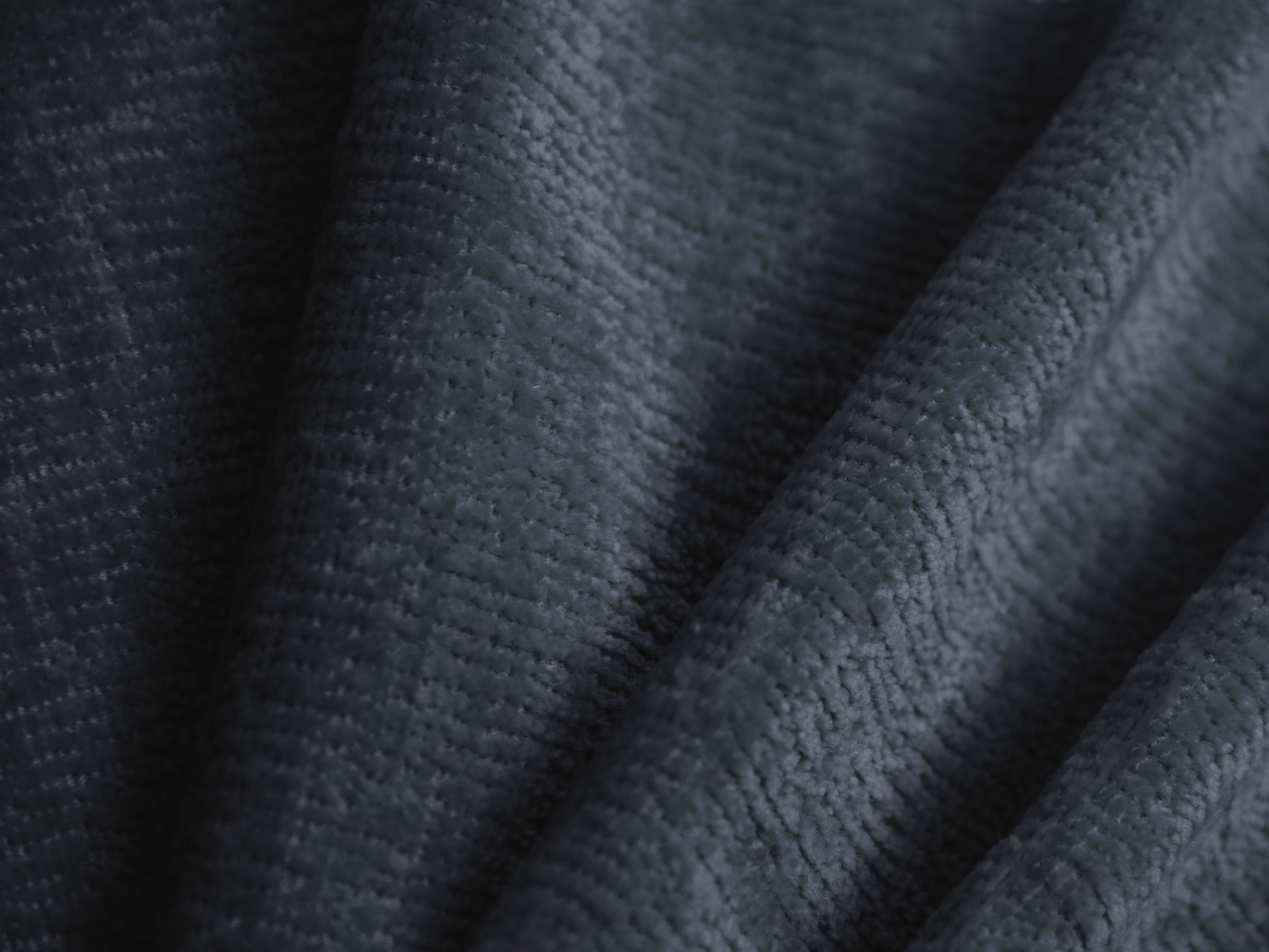 Bett SOLANGE dunkelblaues Chenille