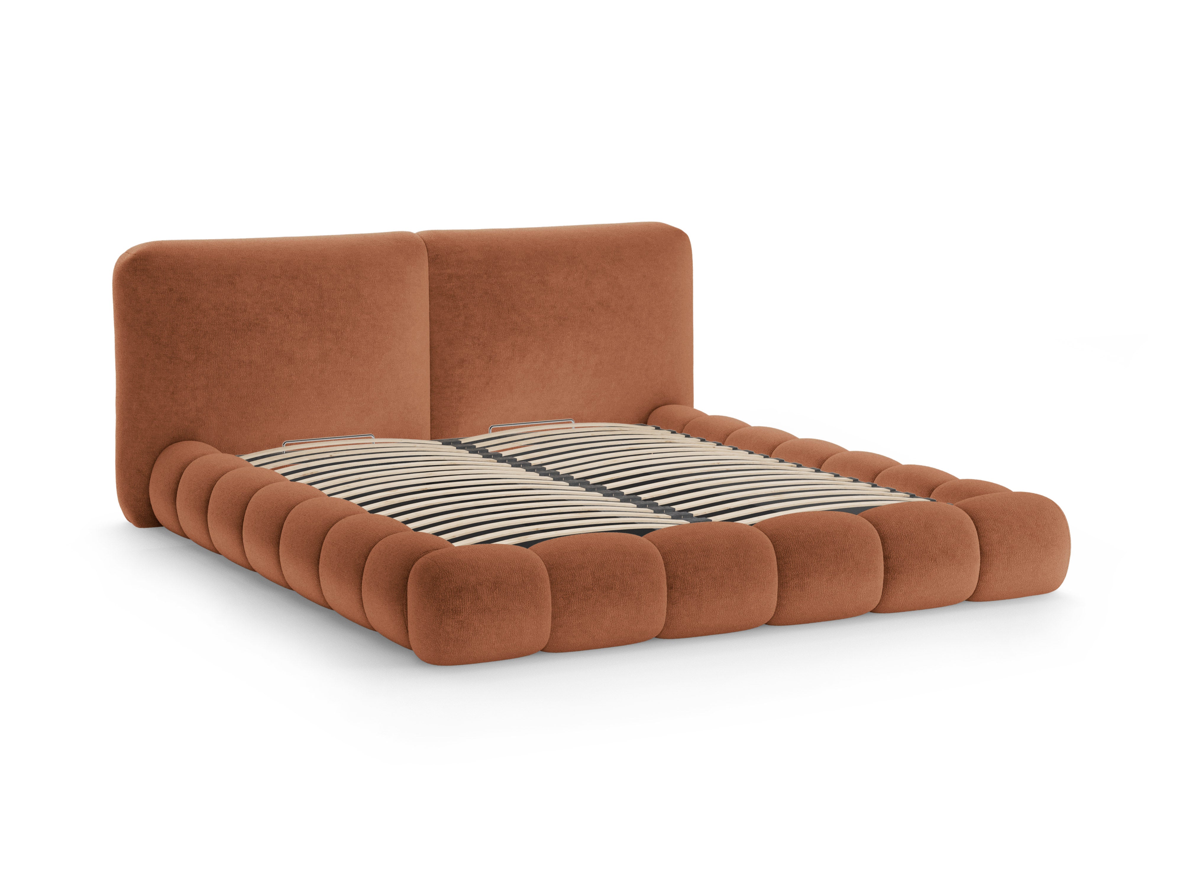 Bett SOLANGE terrakotta Chenille